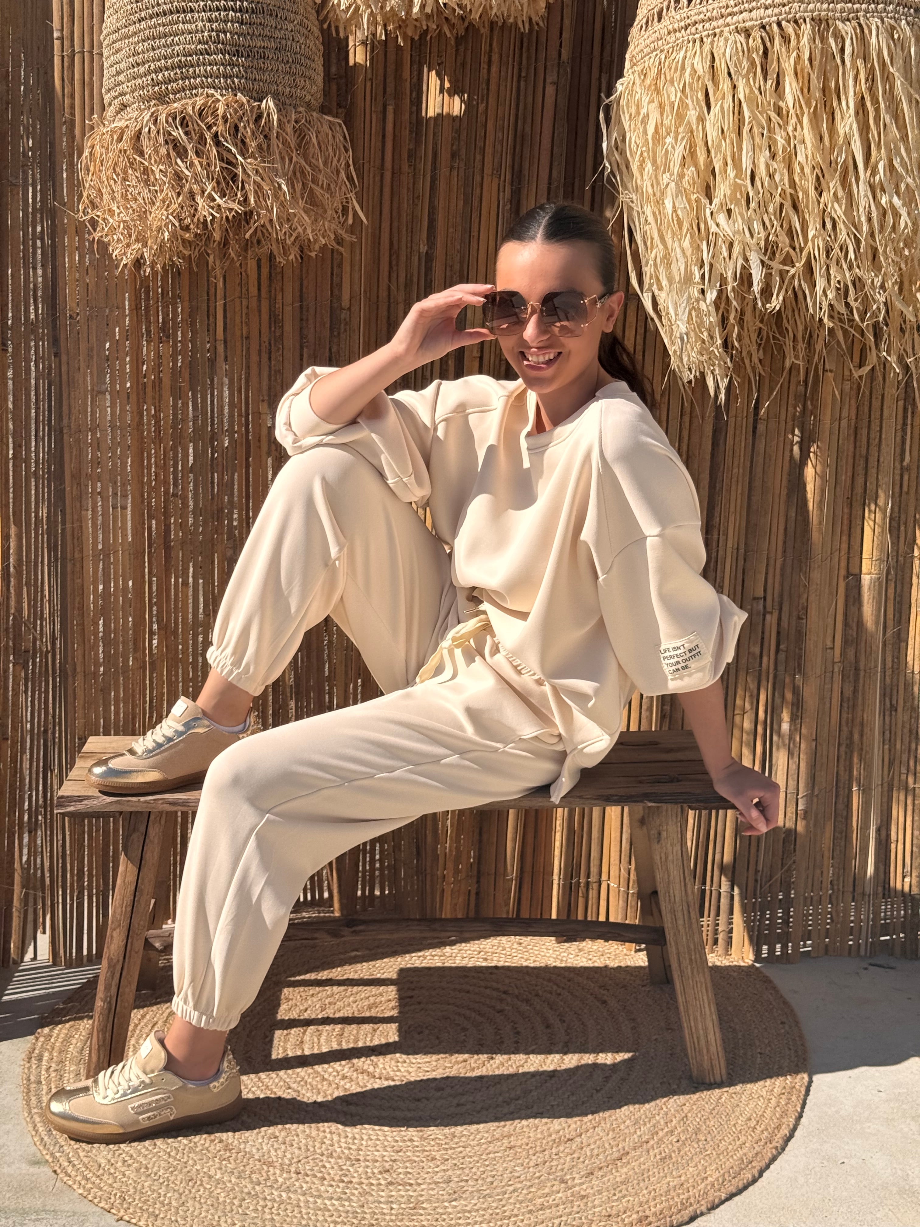 Ensemble Sweat Et Jogging  | ELORA | Beige