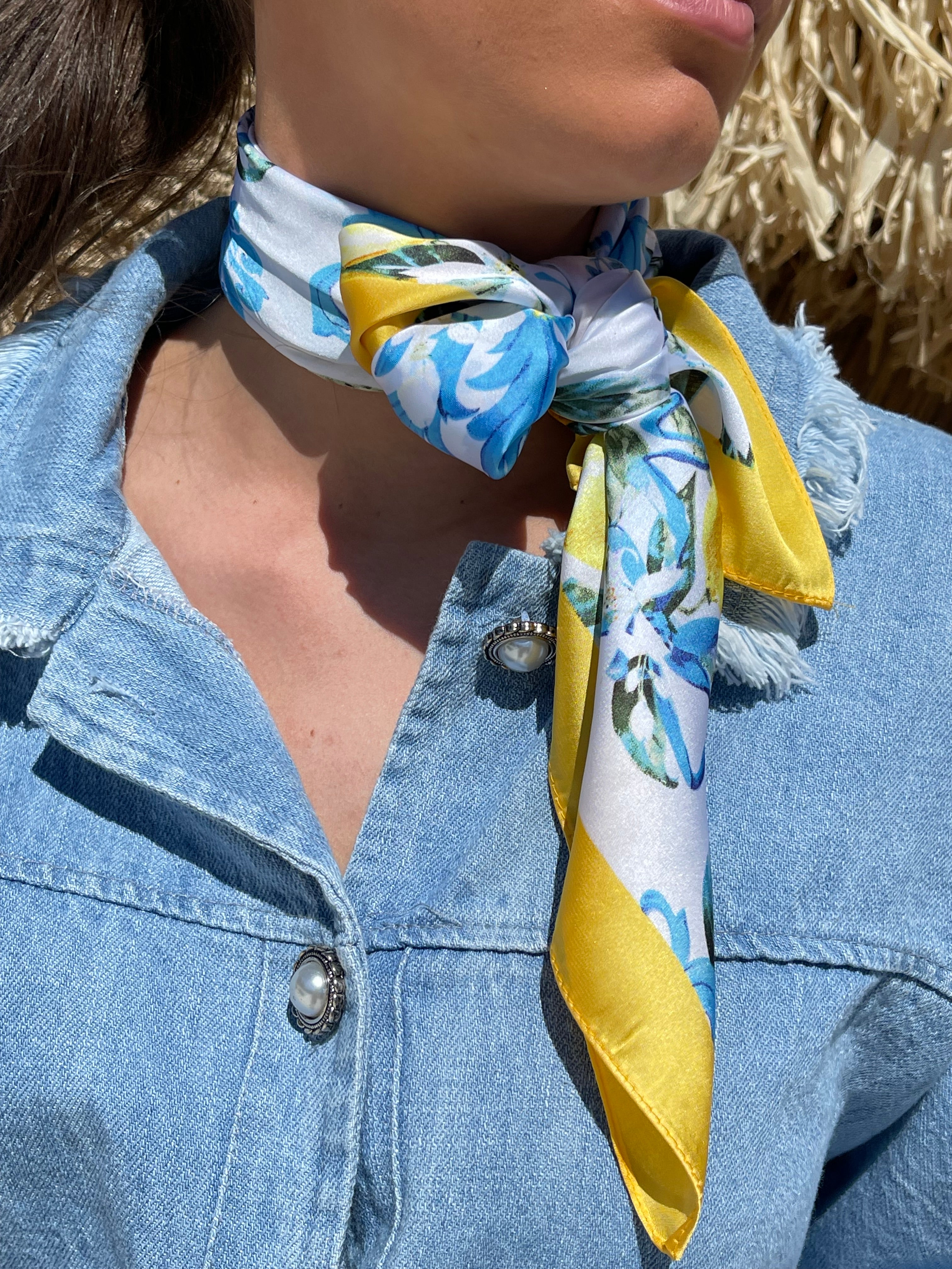 Foulard | MIRA | Bleu Et Jaune