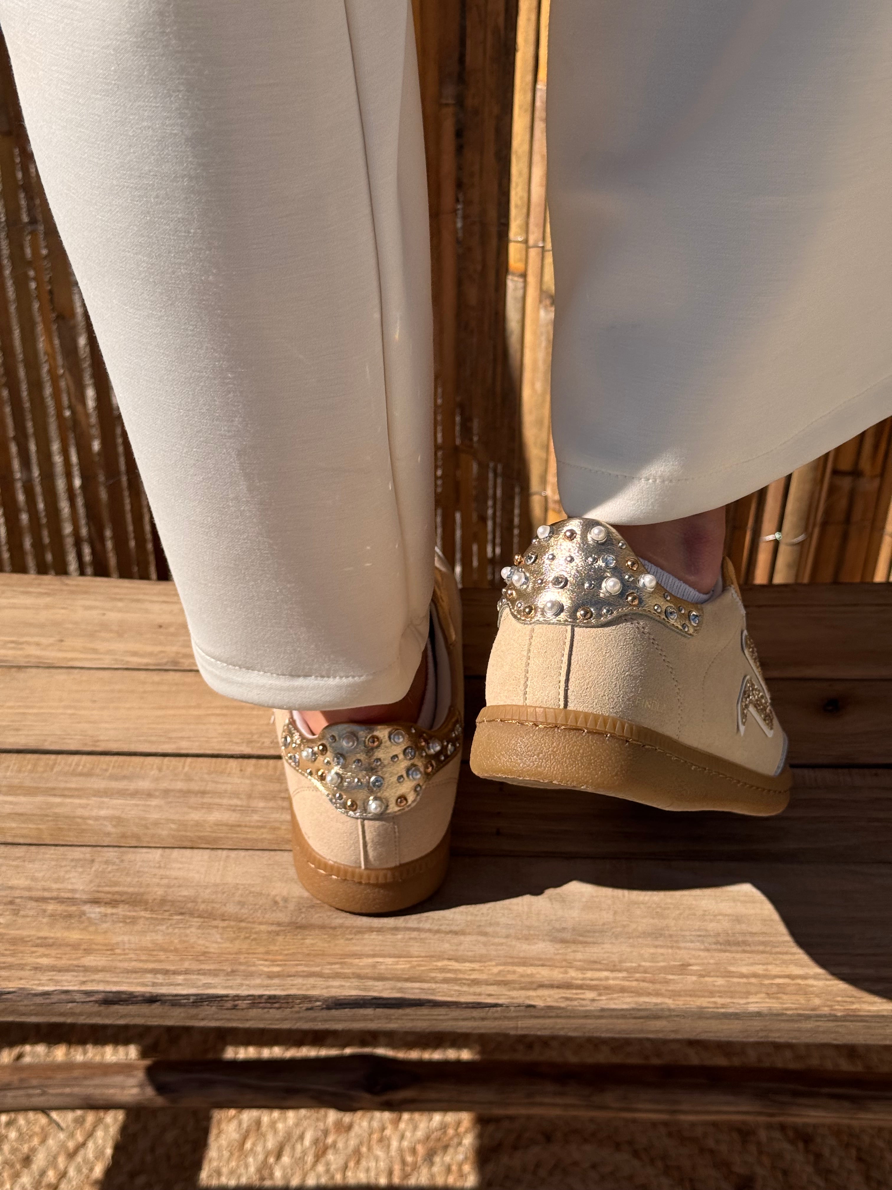 Baskets | CAMILIA | Beige Et Doré