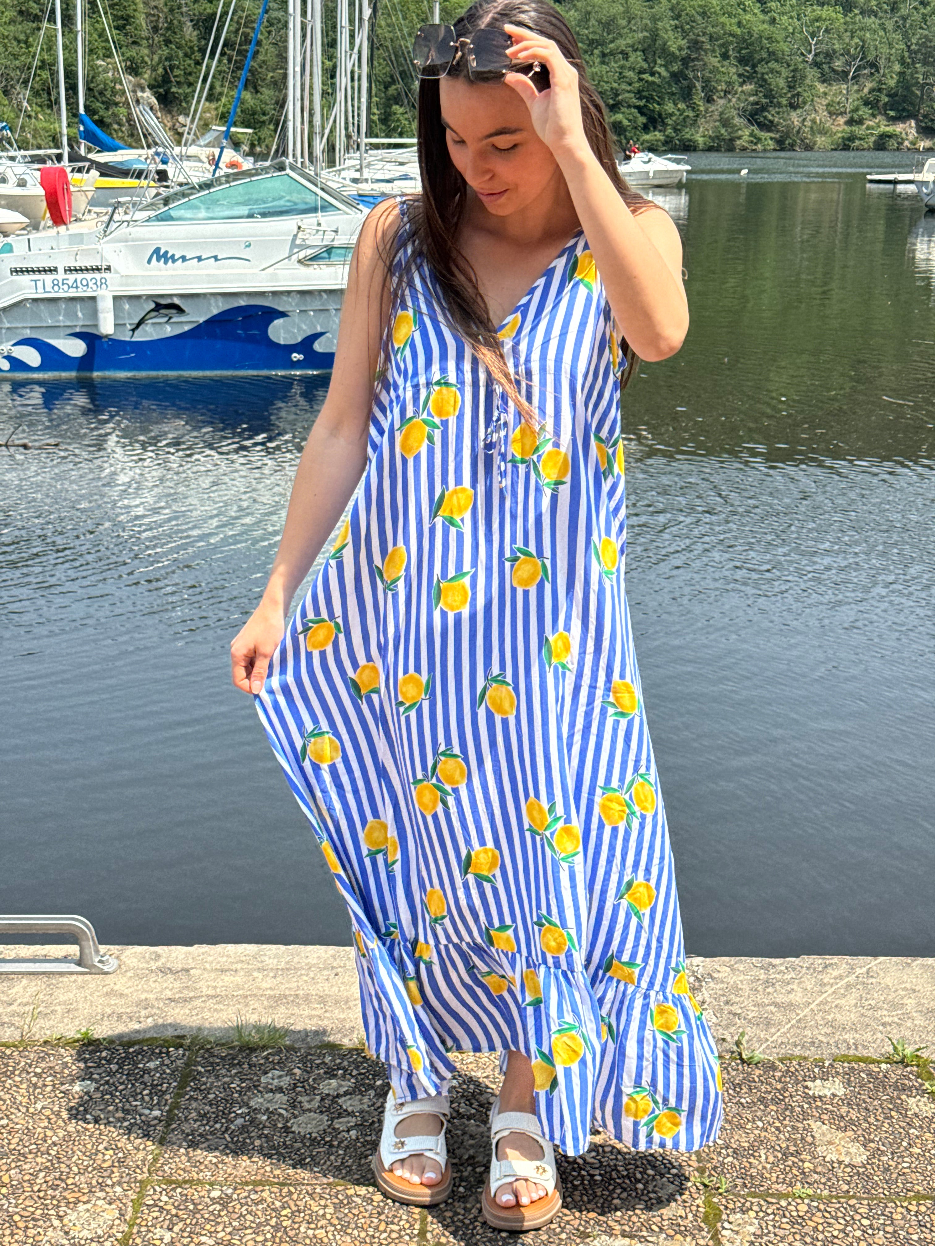 Robe | TALINA | Rayé bleu
