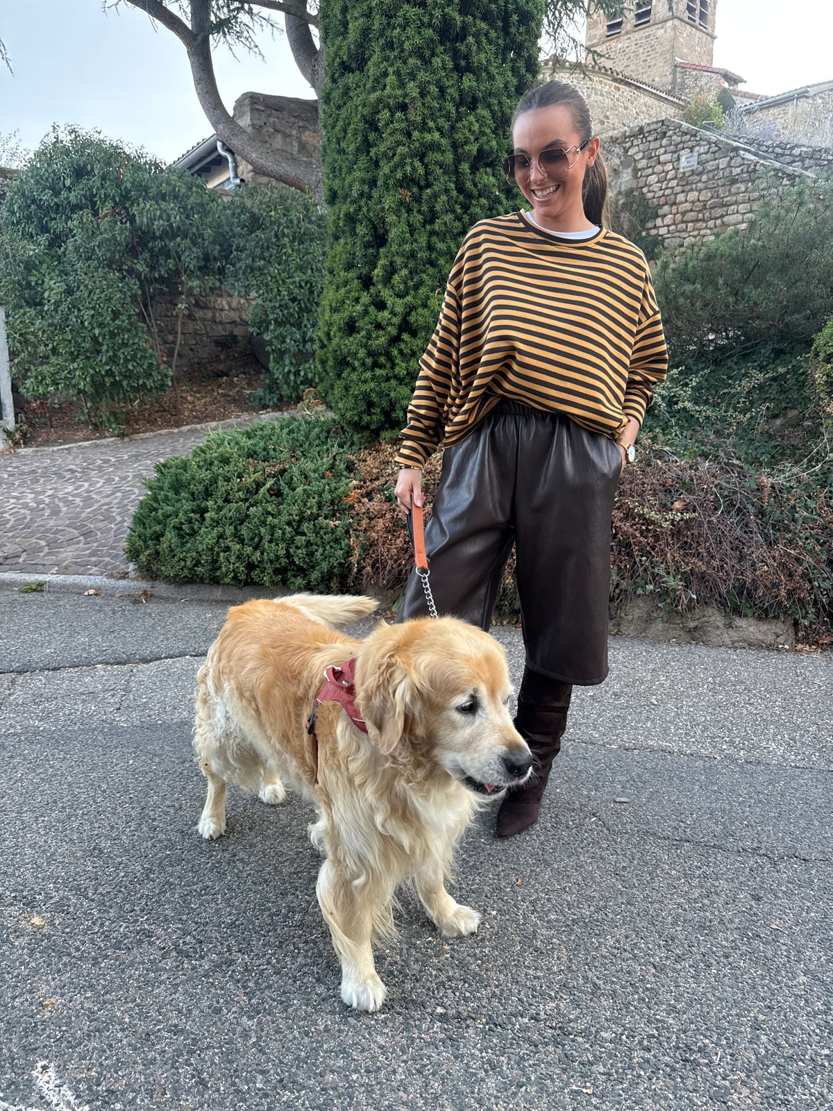 T-shirt | MOKA | Jaune et Marron