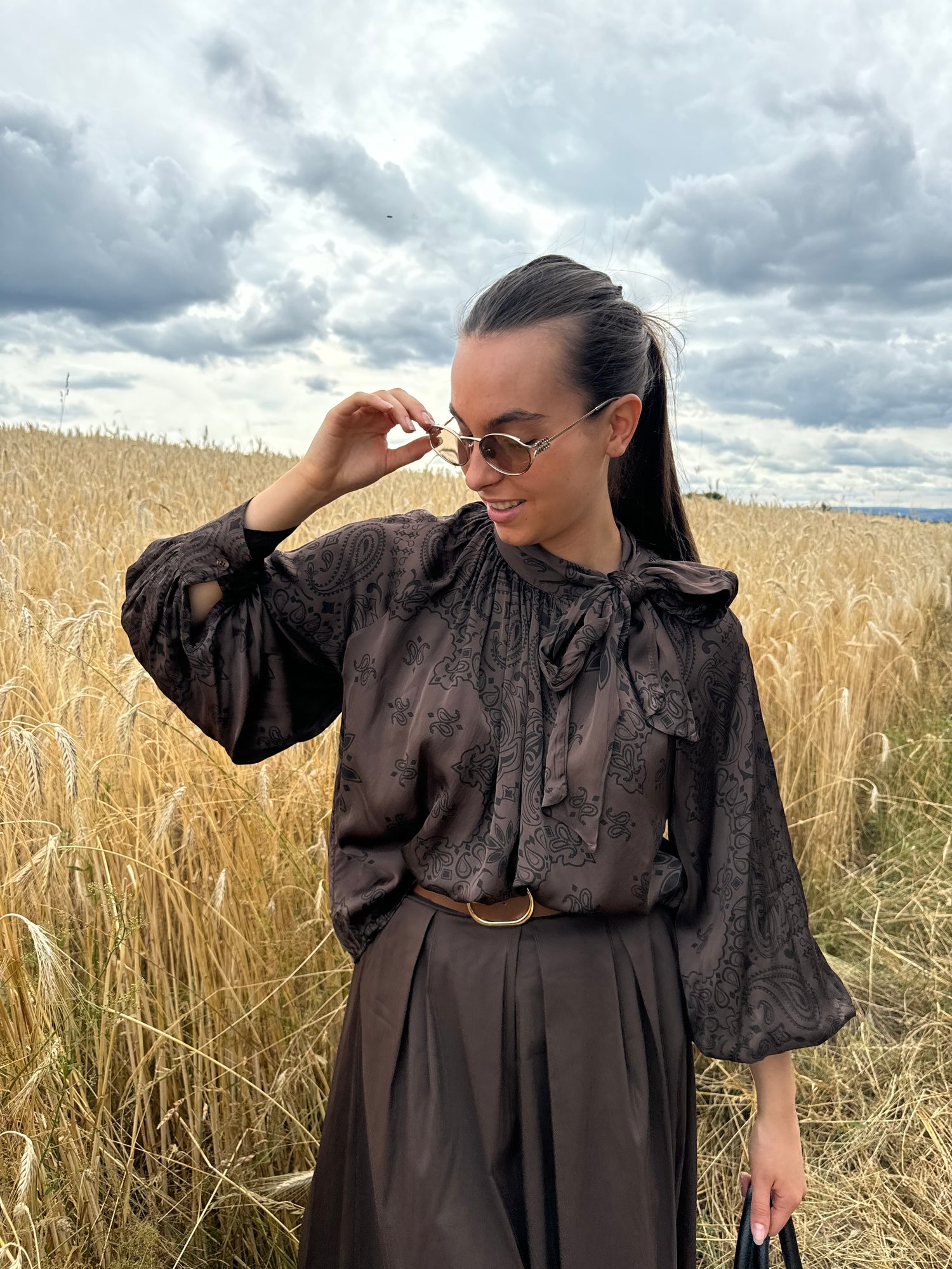 Blouse | GRANGE | Marron bandana
