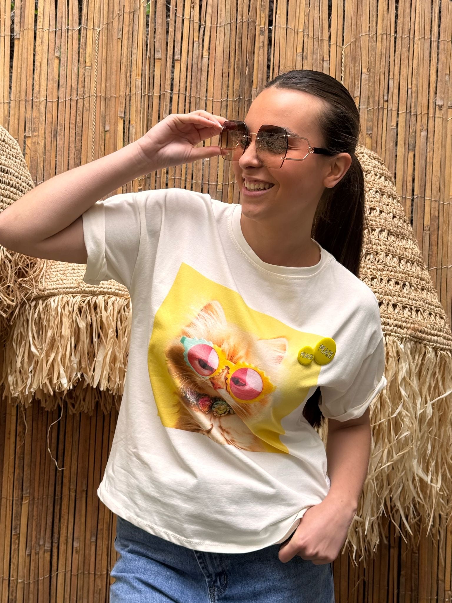T-shirt | MIRAGE | Blanc Et Jaune