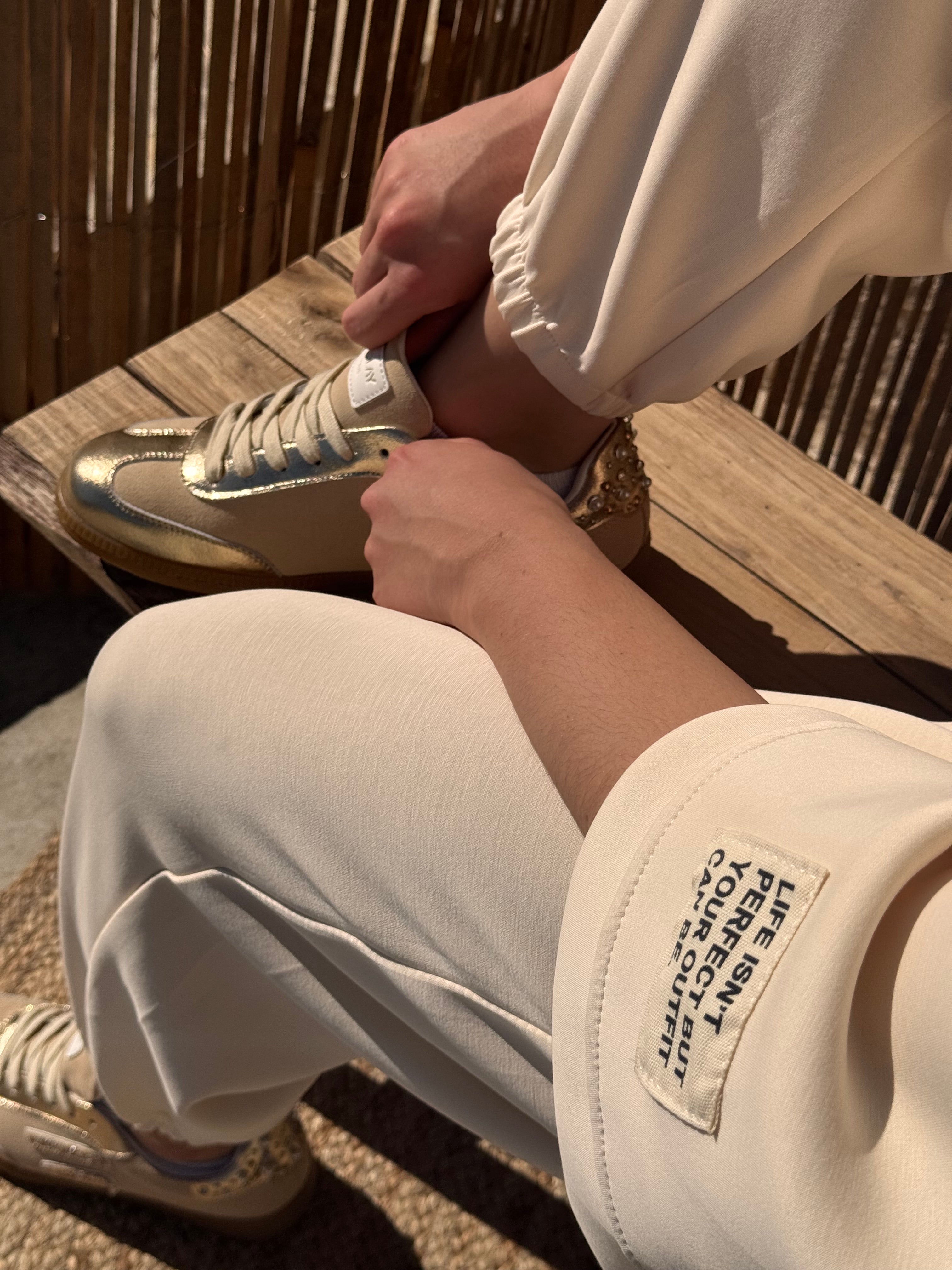 Baskets | CAMILIA | Beige Et Doré