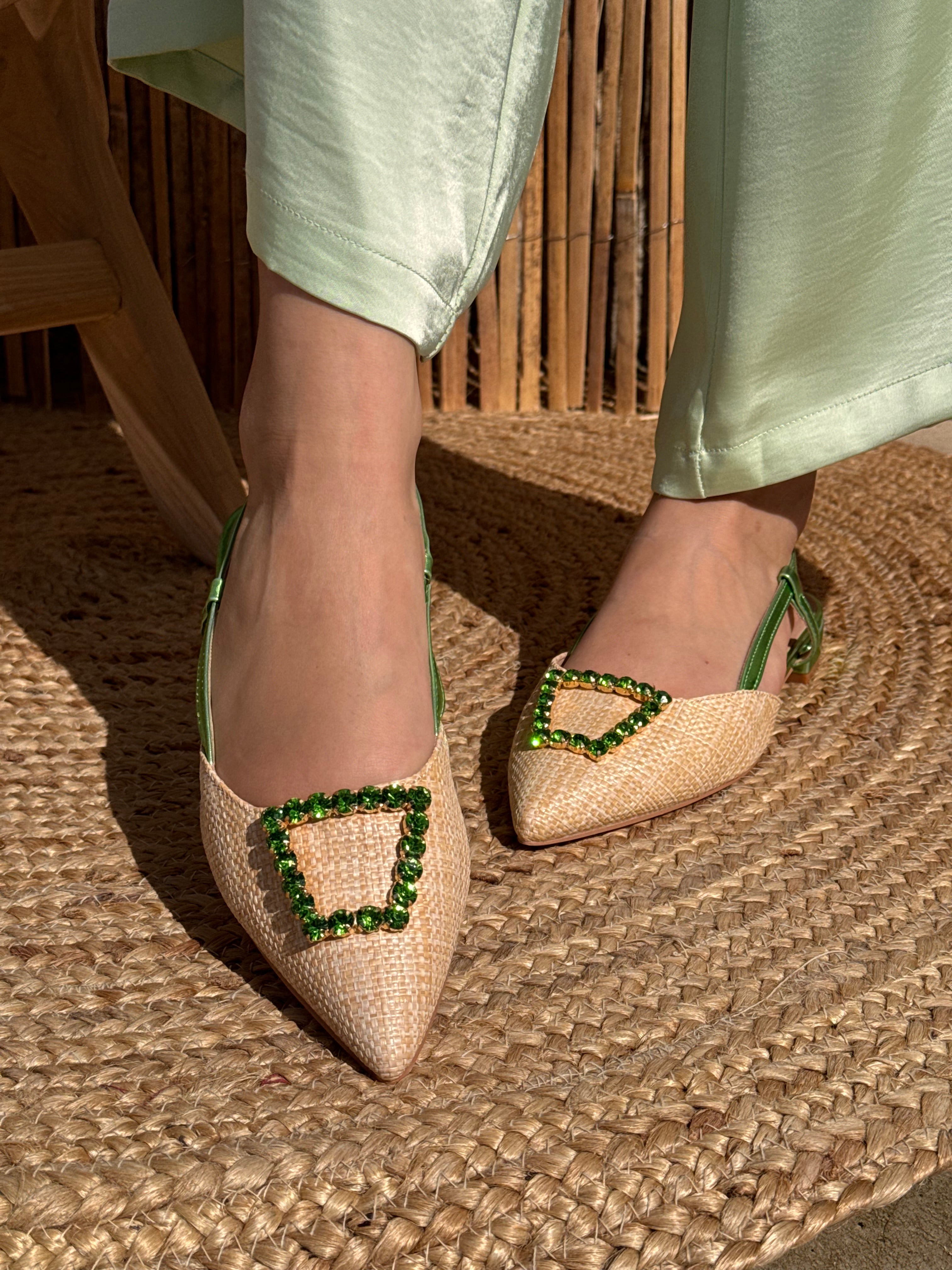Chaussures | ELARA | Beige Et Vertes