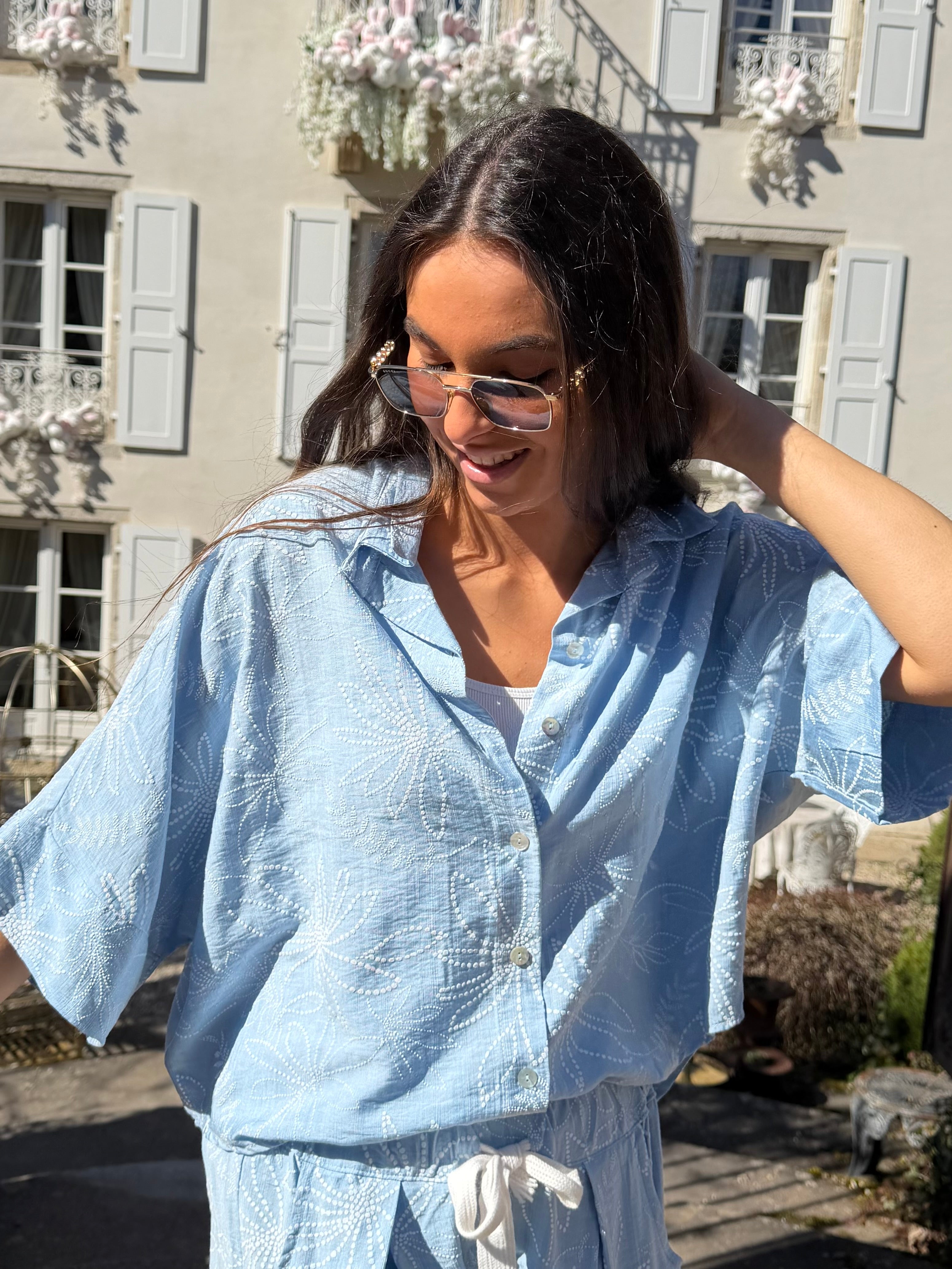 Blouse | OPALINE | Bleu ciel
