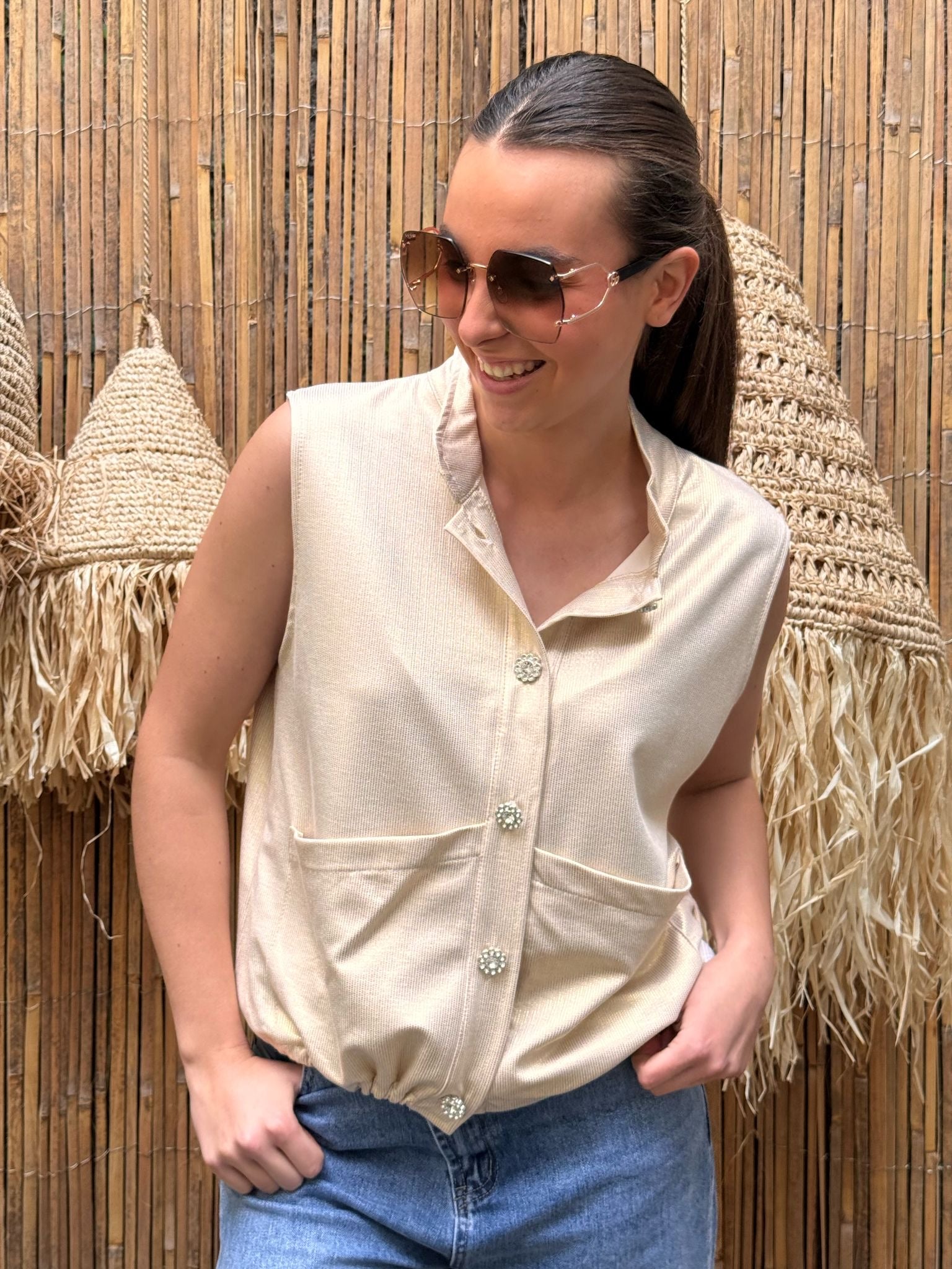 Gilet | LUREXIA | Doré