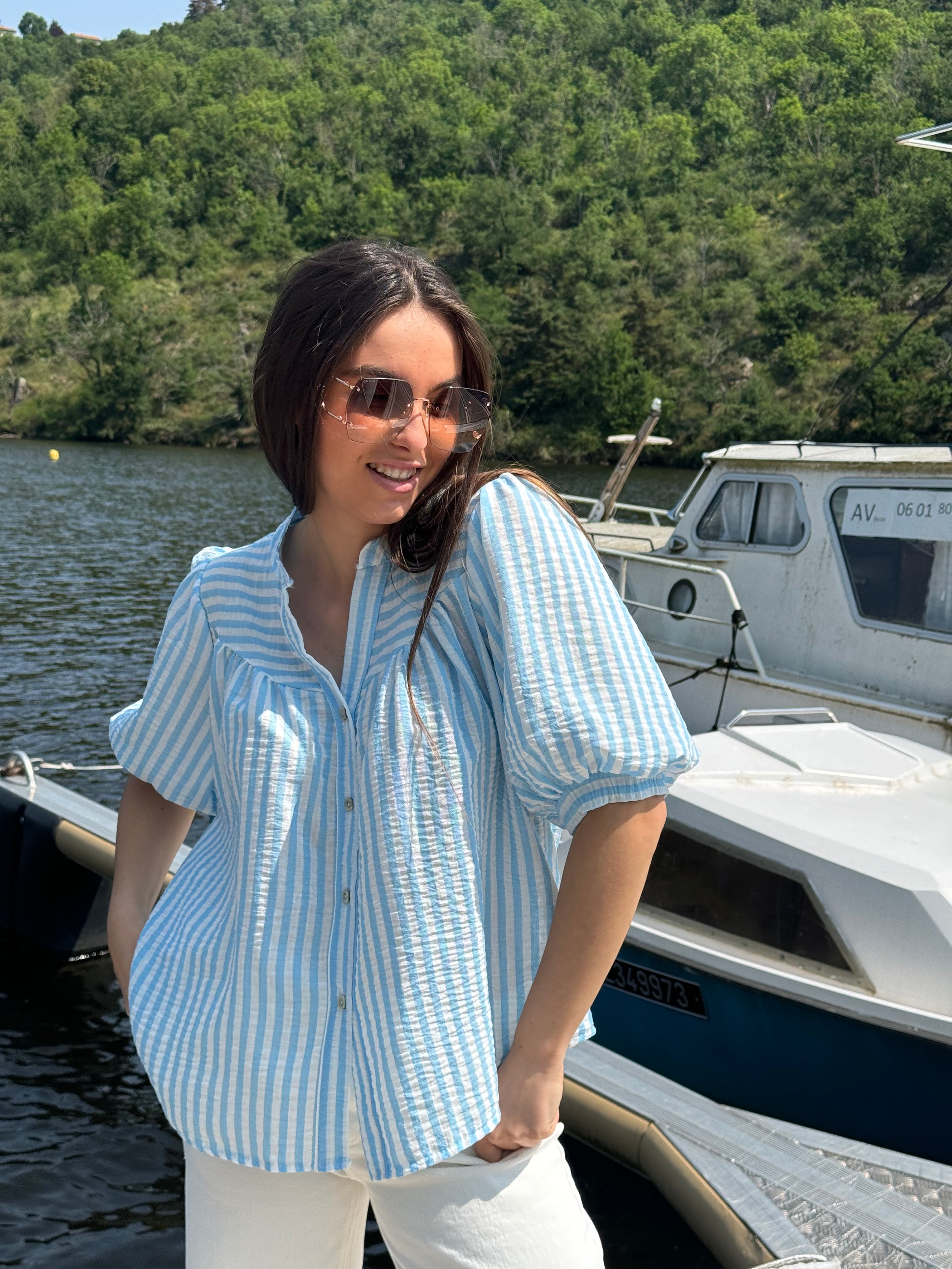 Chemise | TISANA | Bleu Blanc