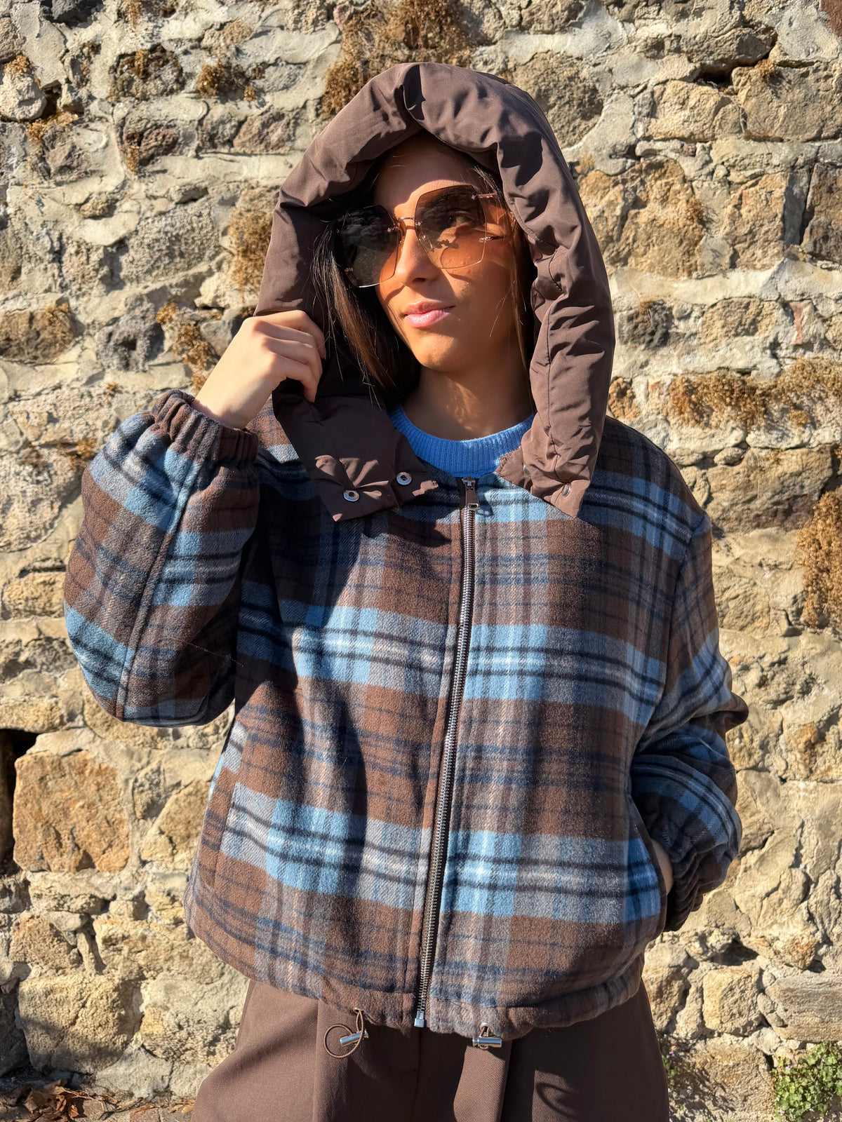 Veste | LYSKA | Marron et Bleu