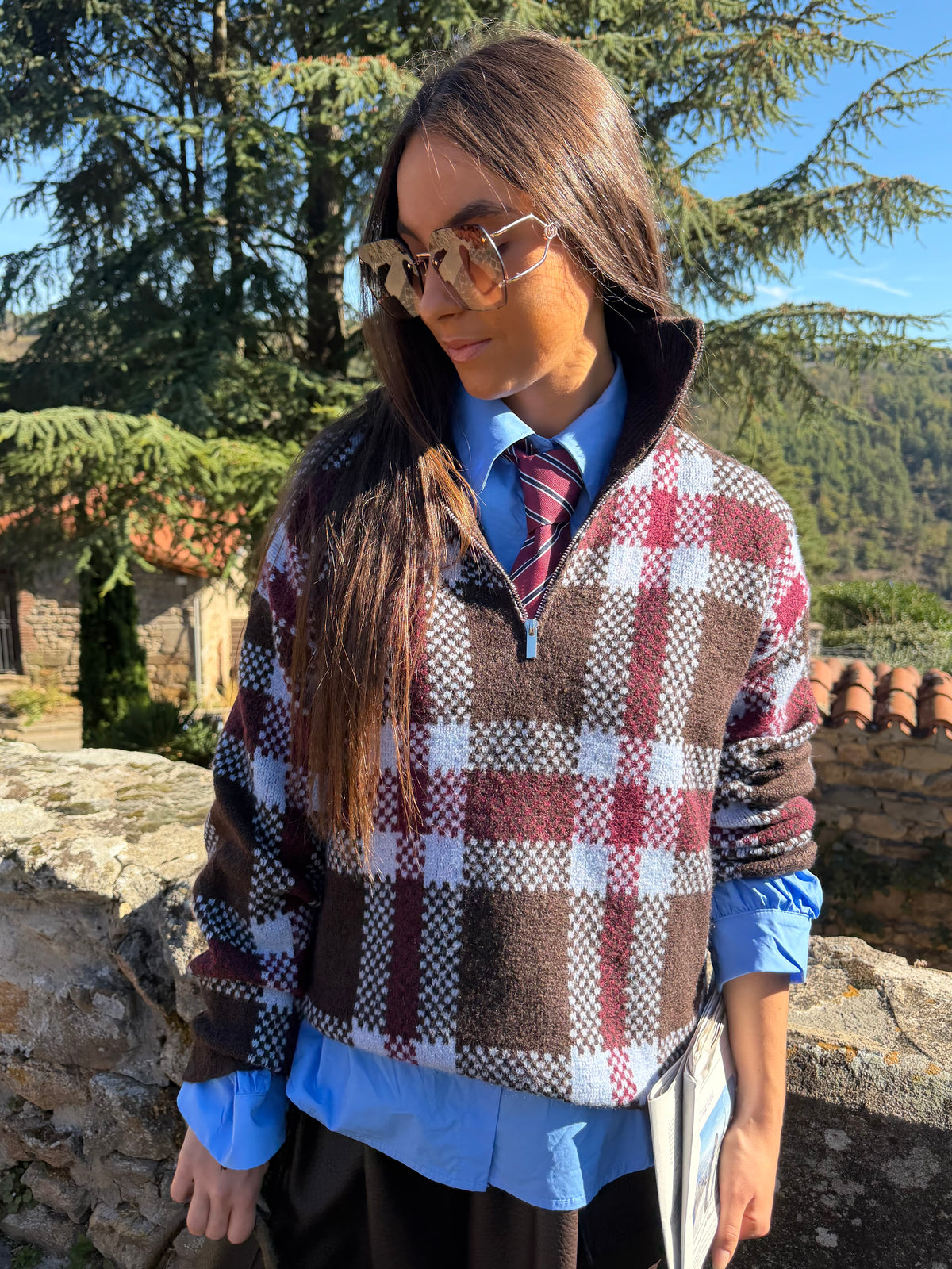 Pull | JUNE | Marron Bordeaux