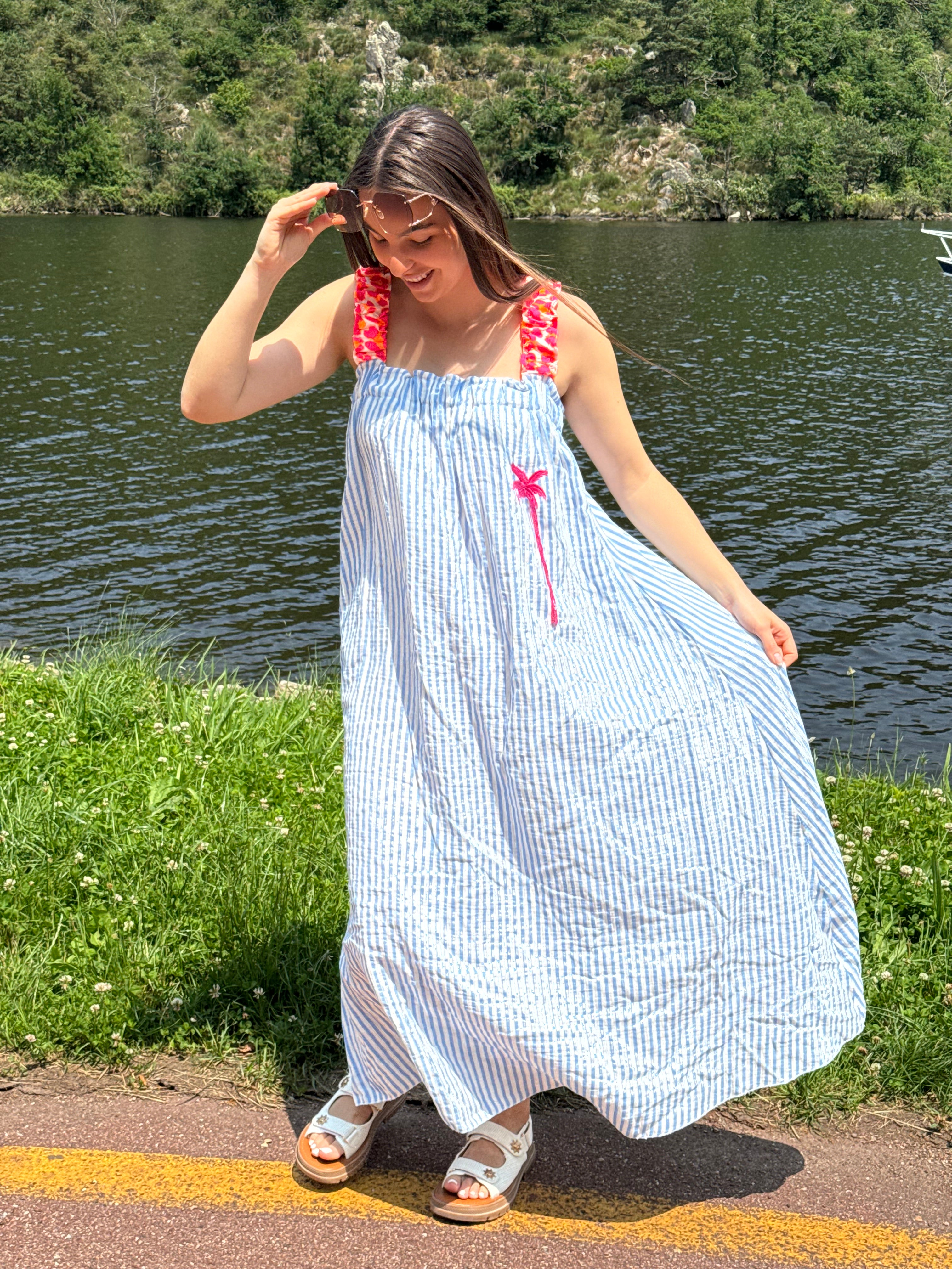 Robe | MALINA | Rayé rose