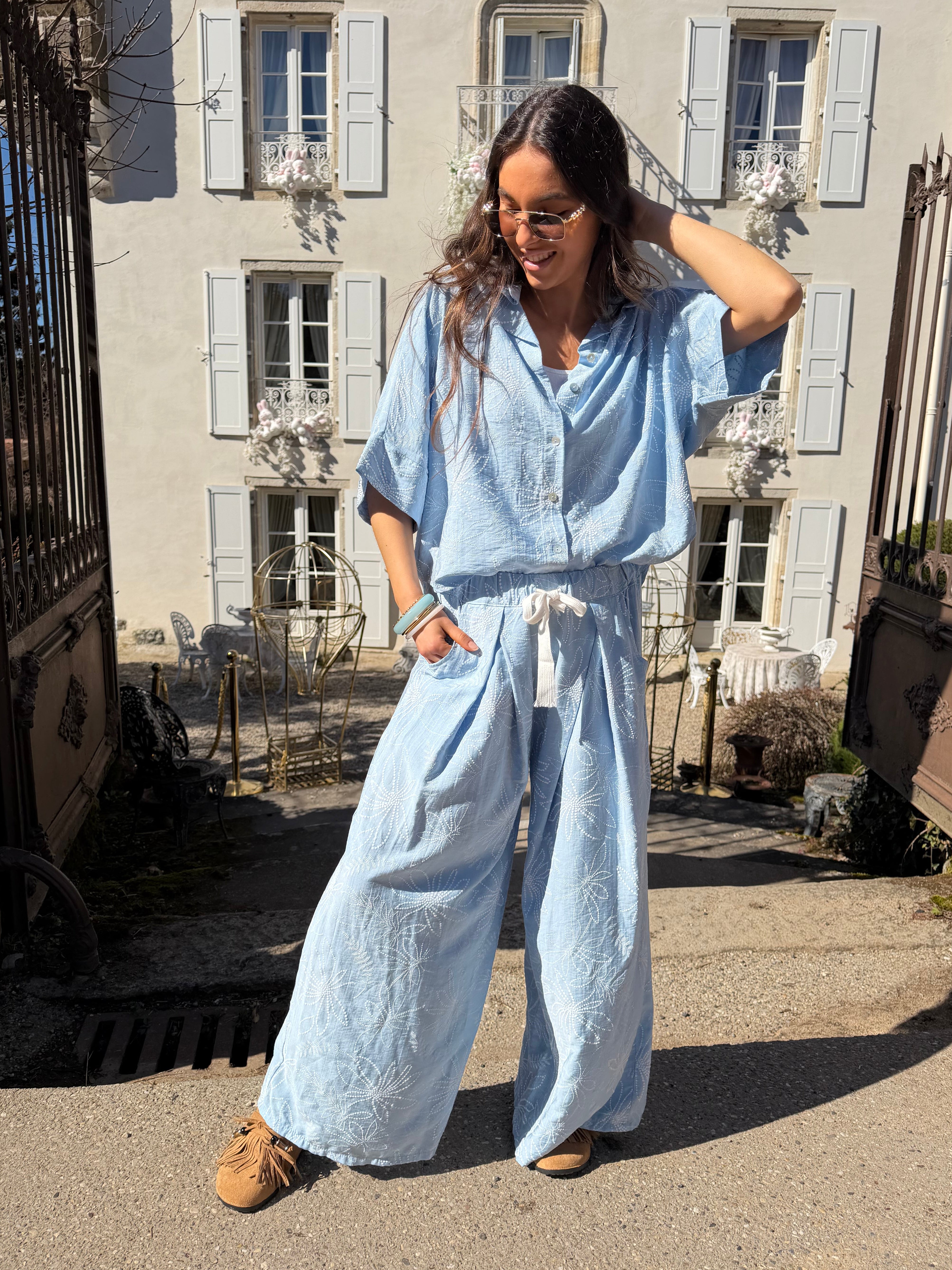 Blouse | OPALINE | Bleu ciel
