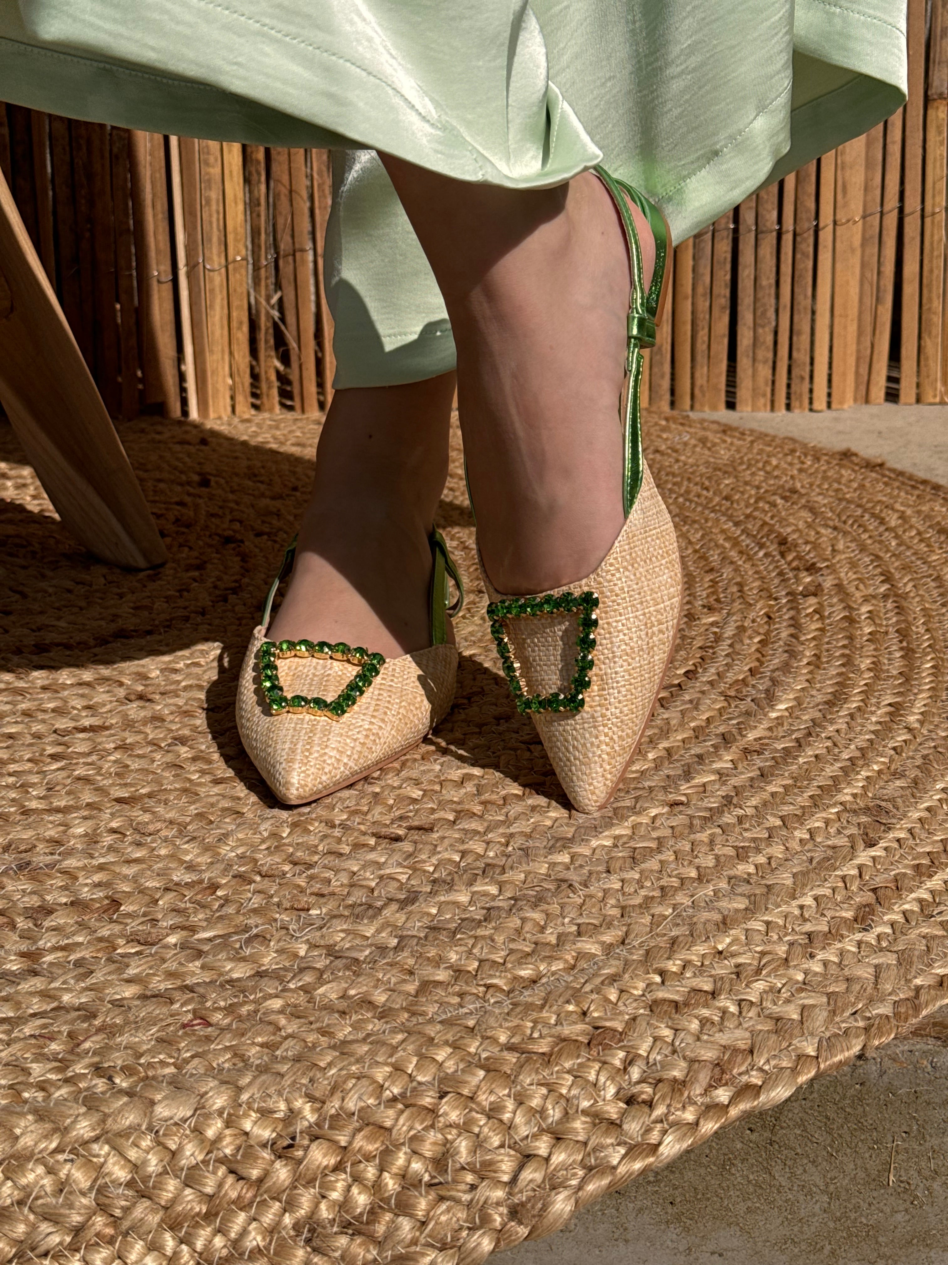 Chaussures | ELARA | Beige Et Vertes