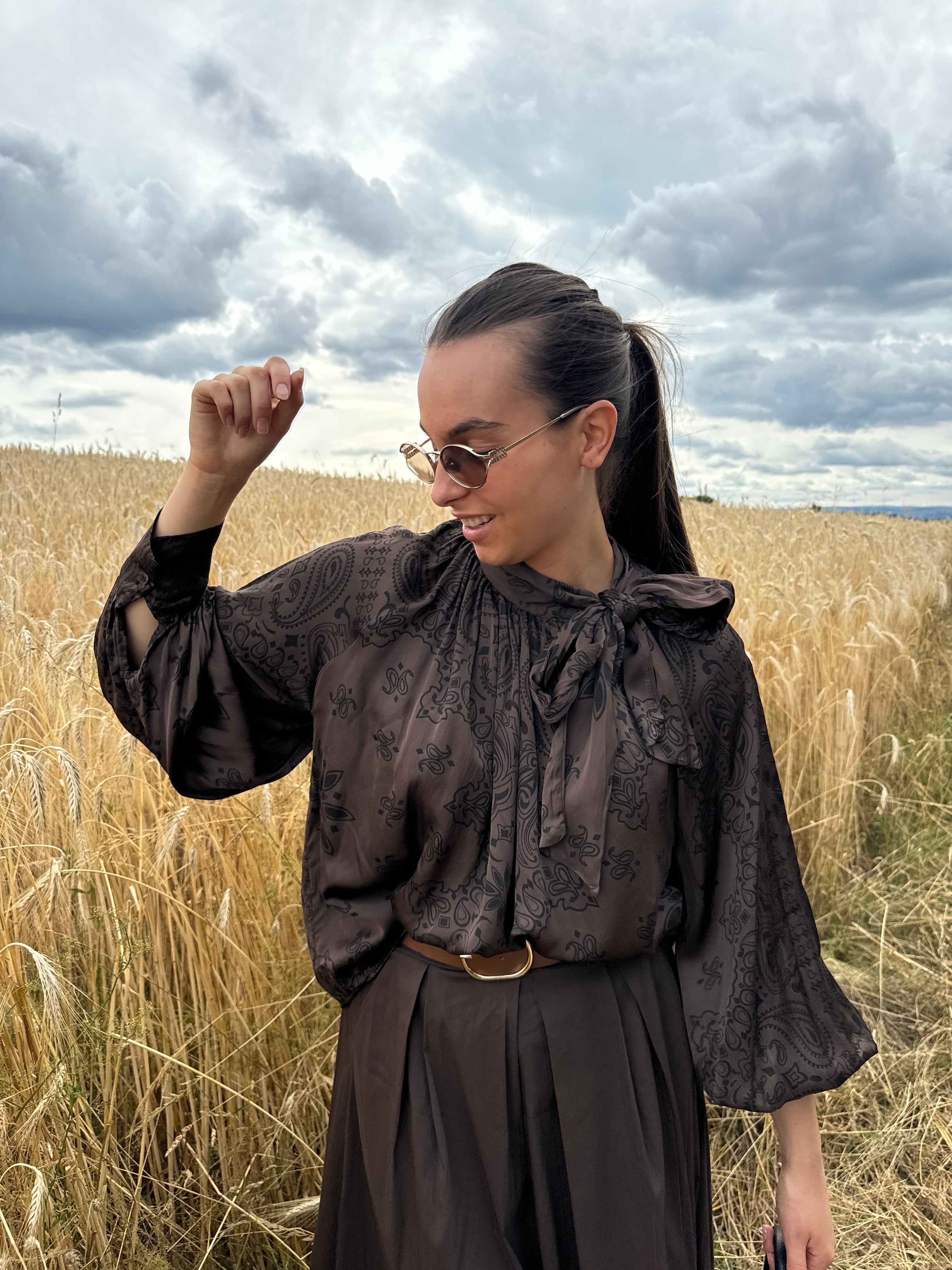 Blouse | GRANGE | Marron bandana