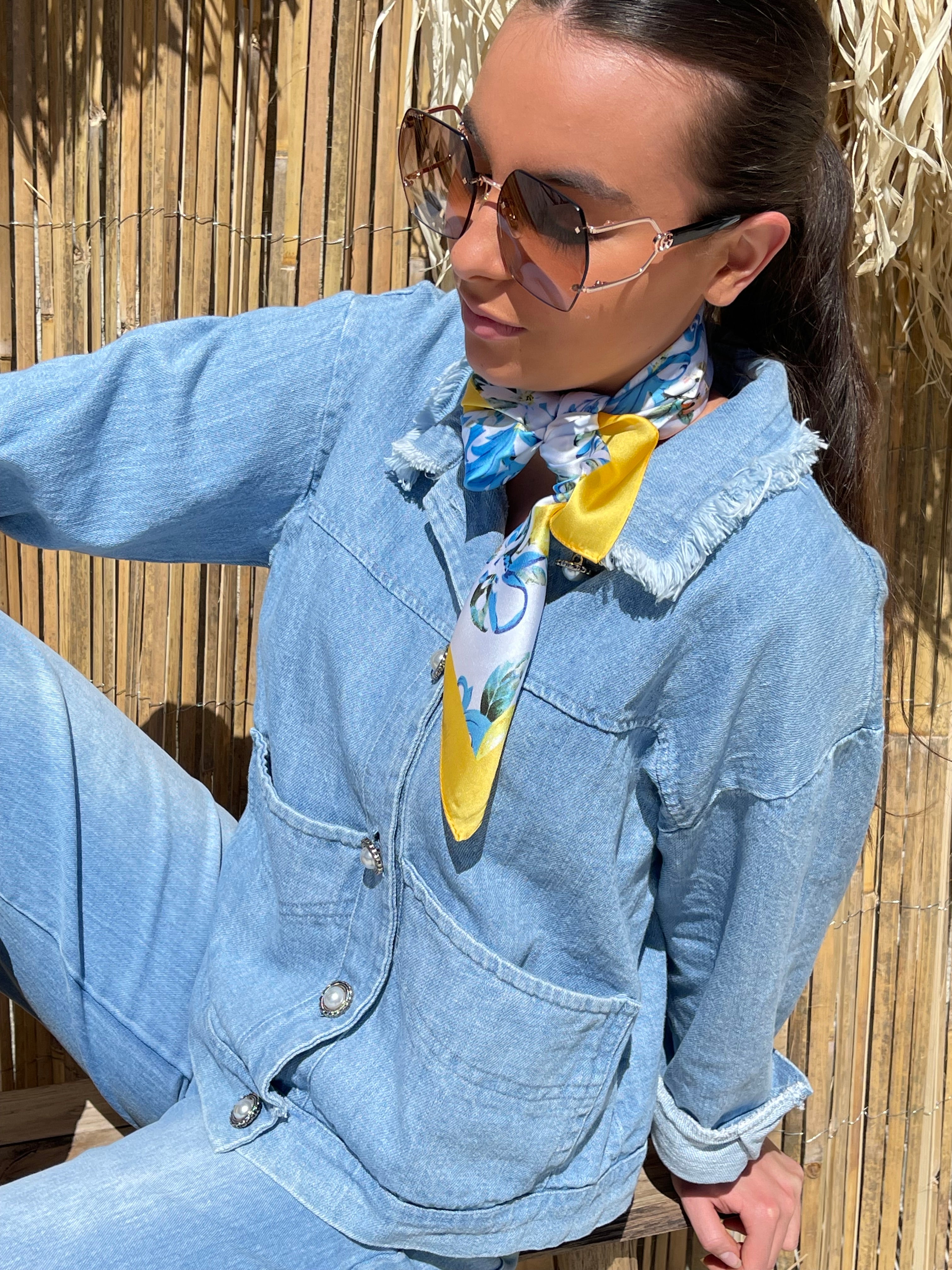 Foulard | MIRA | Bleu Et Jaune