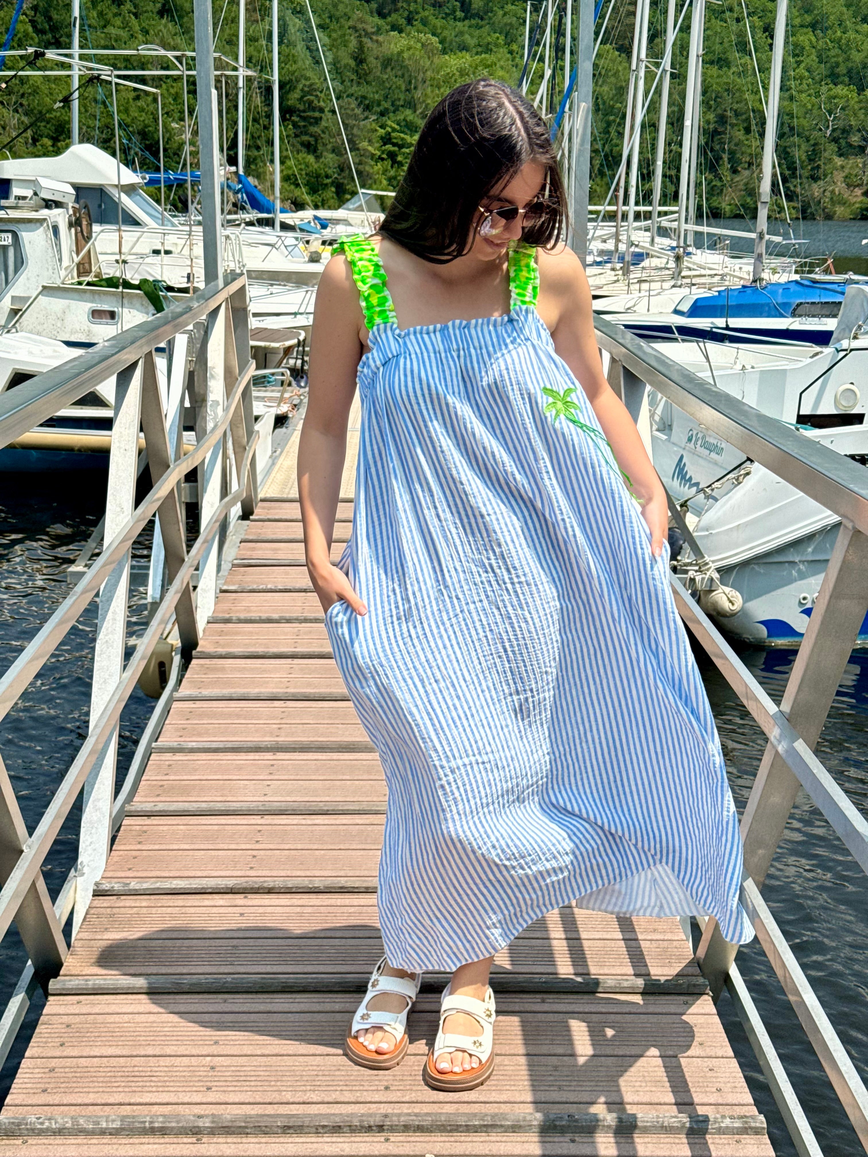 Robe | MALINA | Rayé verte