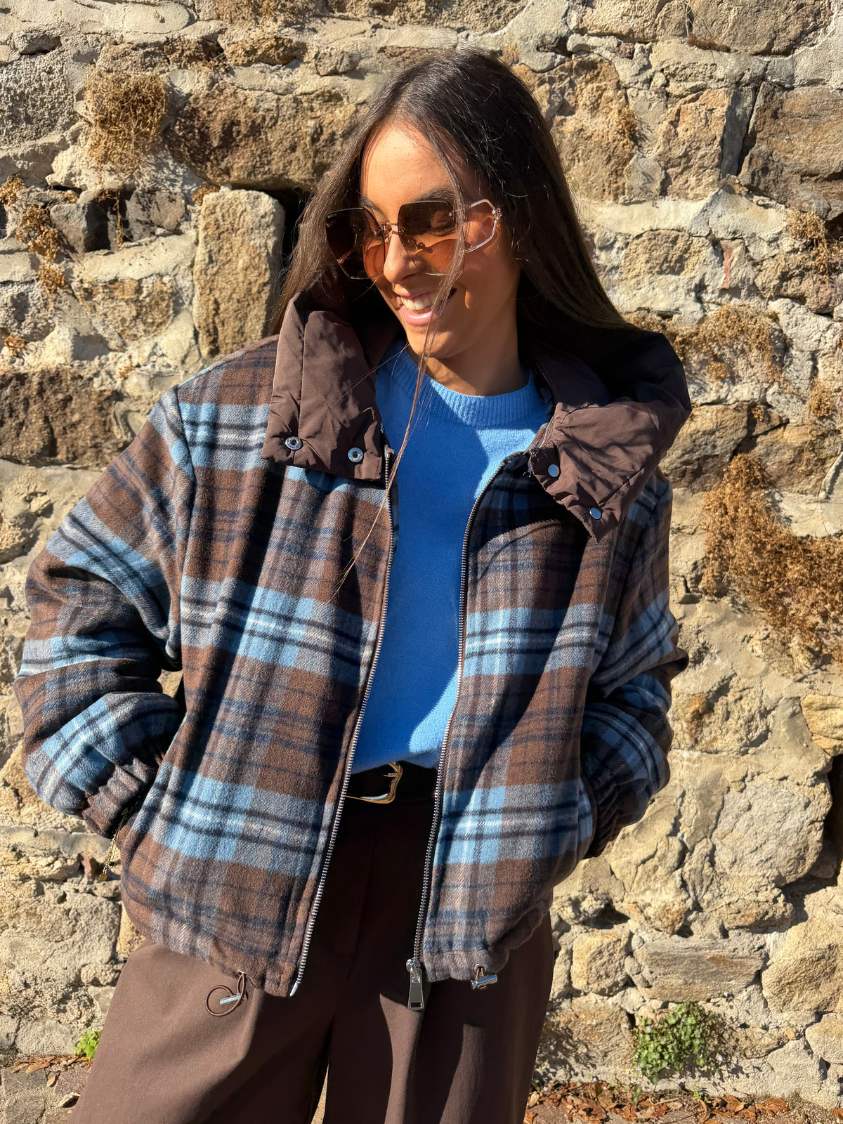 Veste | LYSKA | Marron et Bleu