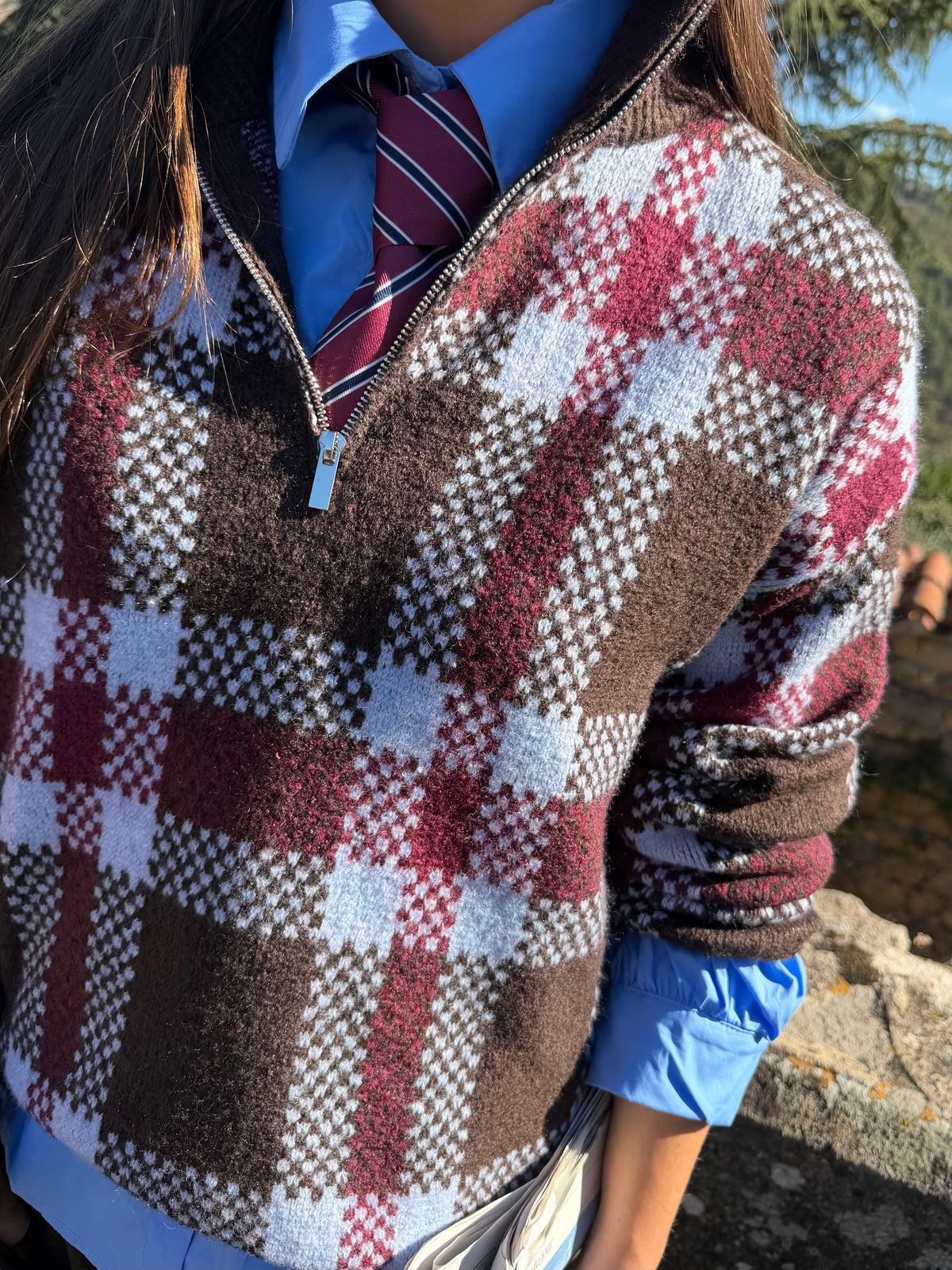 Pull | JUNE | Marron Bordeaux