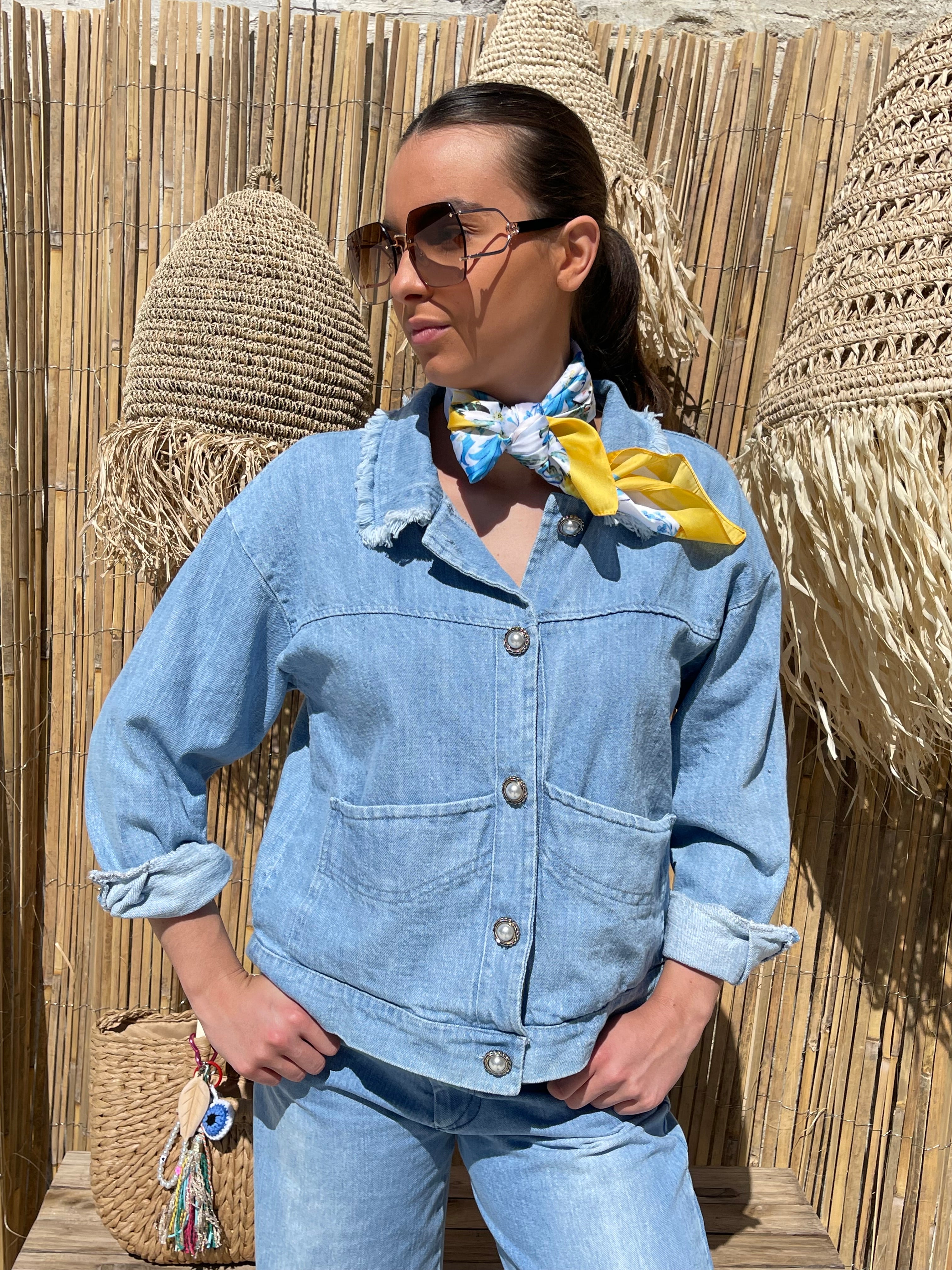 Foulard | MIRA | Bleu Et Jaune
