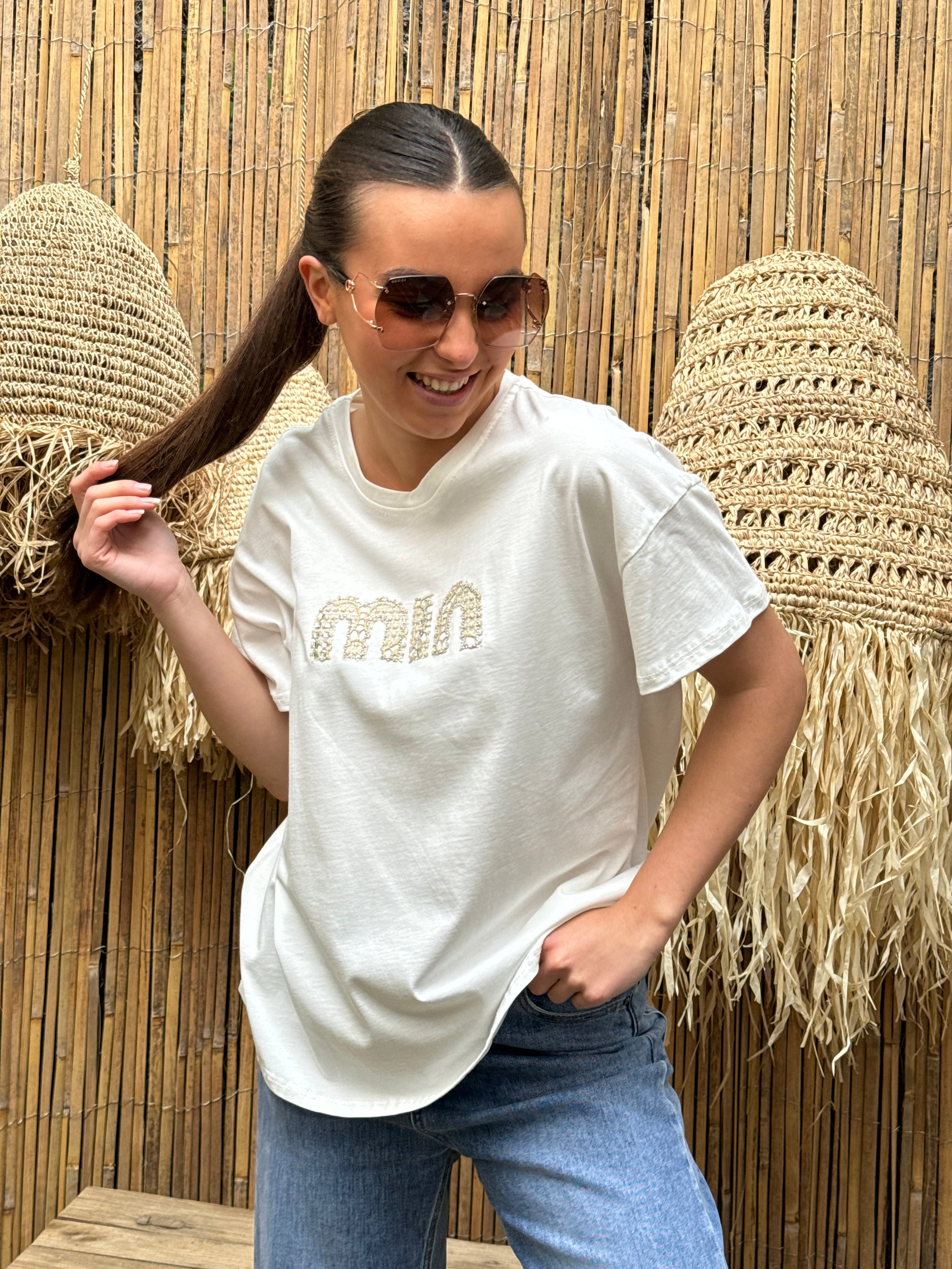 T-shirt | ÉLIXIR | Blanc Et Beige