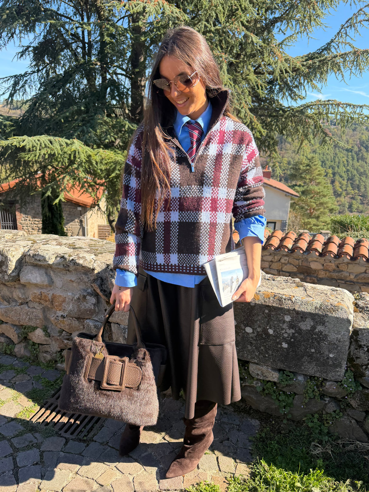 Pull | JUNE | Marron Bordeaux