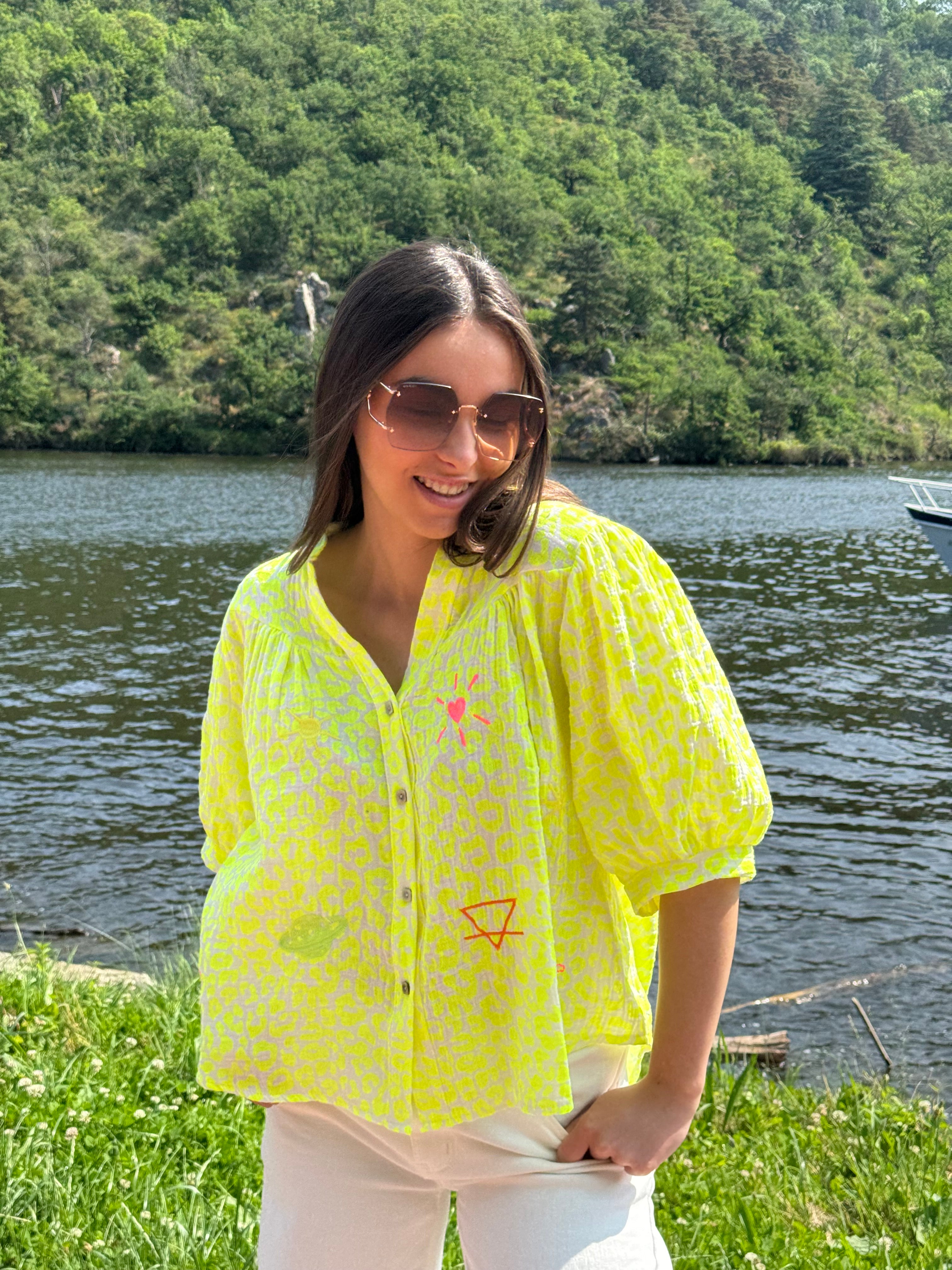 Chemise | OLÉA | Jaune Léopard