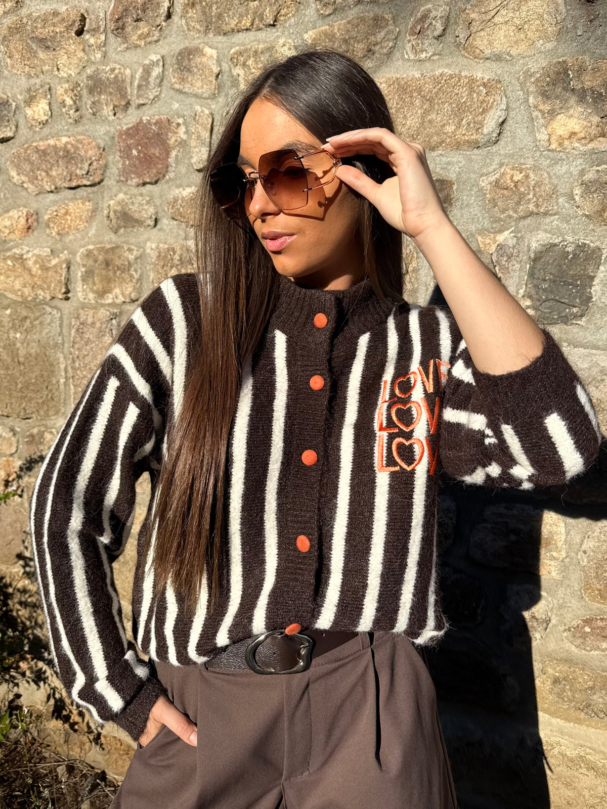 Gilet | CALY | Marron Orange