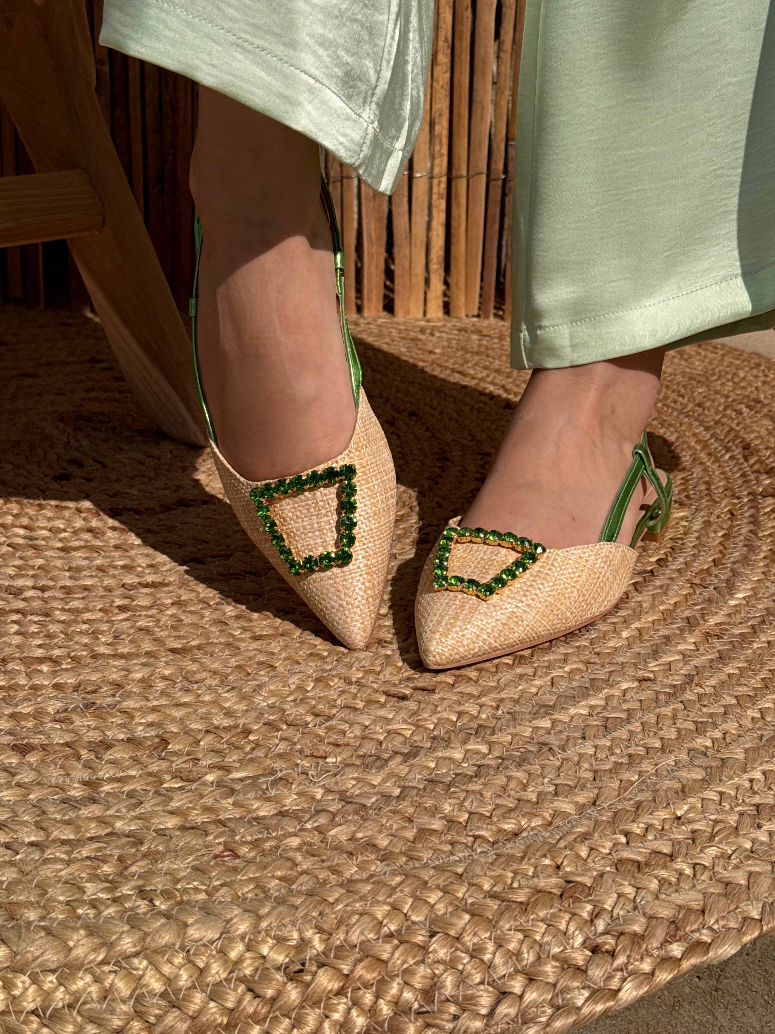 Chaussures | ELARA | Beige Et Vertes
