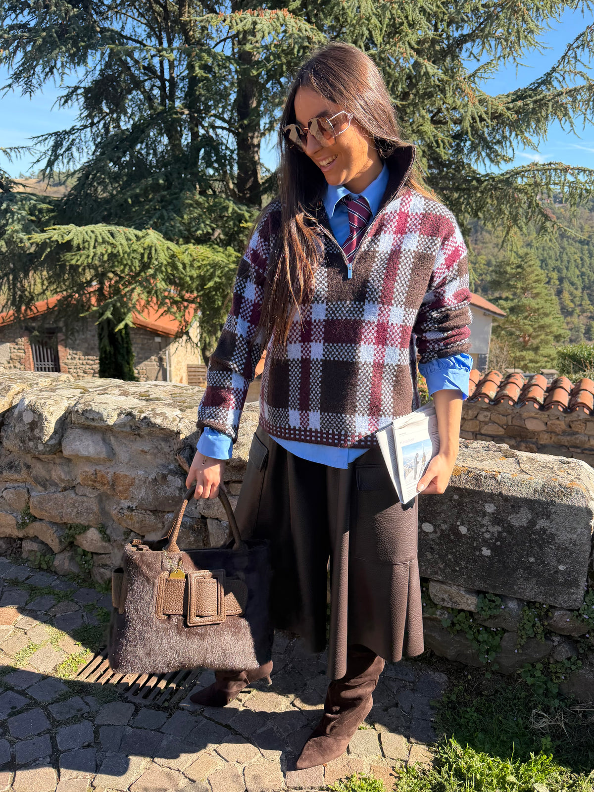 Pull | JUNE | Marron Bordeaux