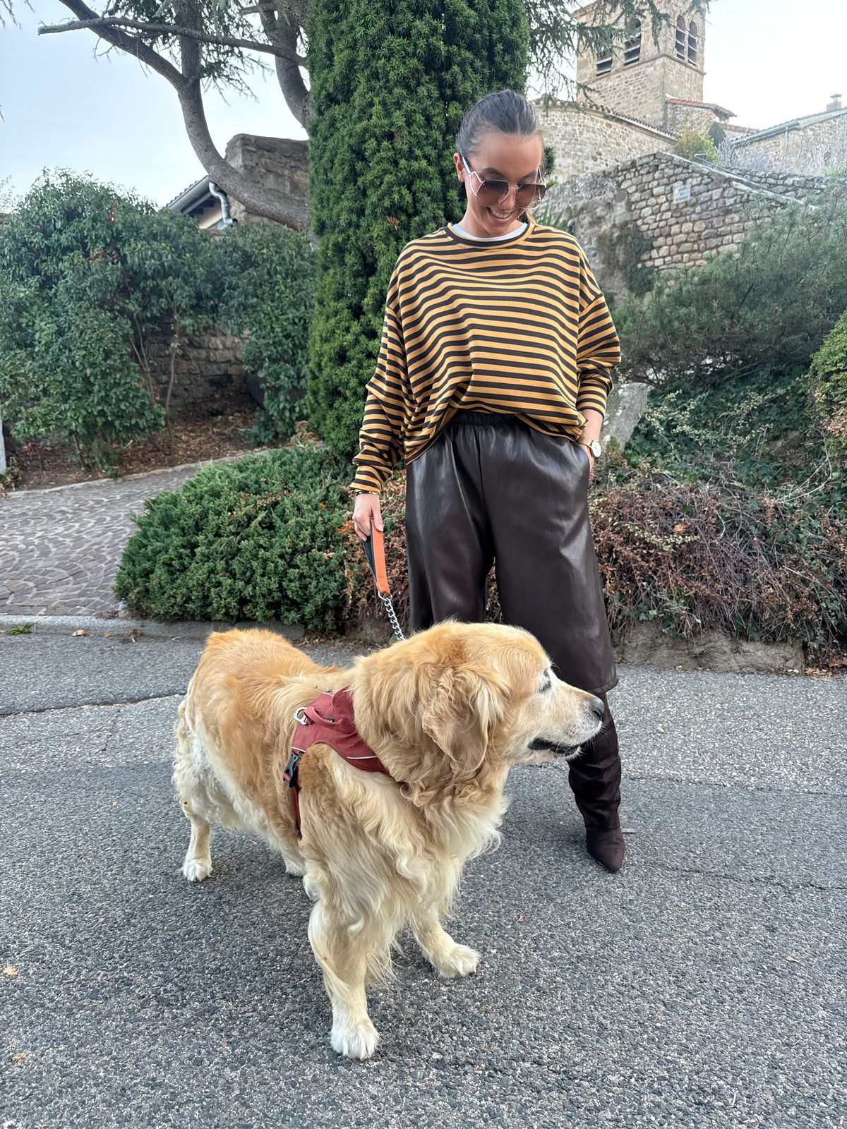 T-shirt | MOKA | Jaune et Marron