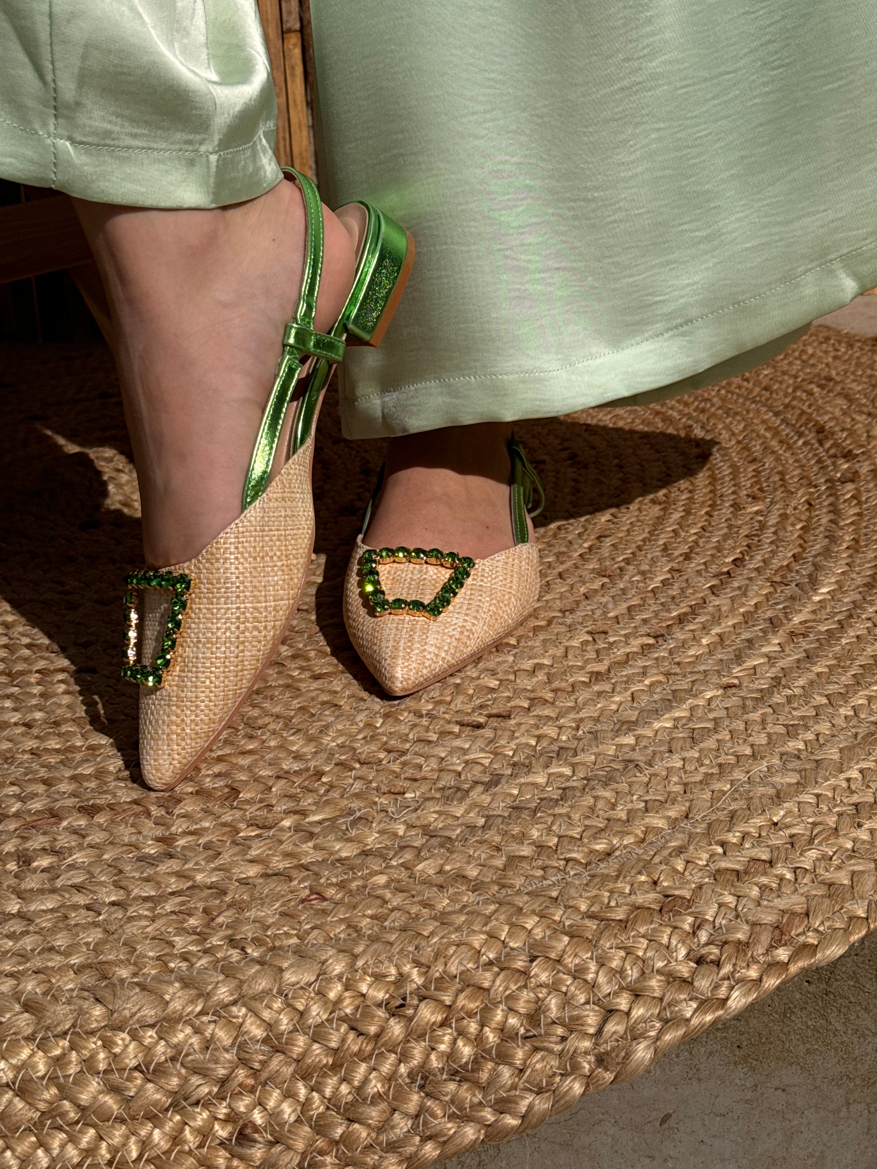 Chaussures | ELARA | Beige Et Vertes