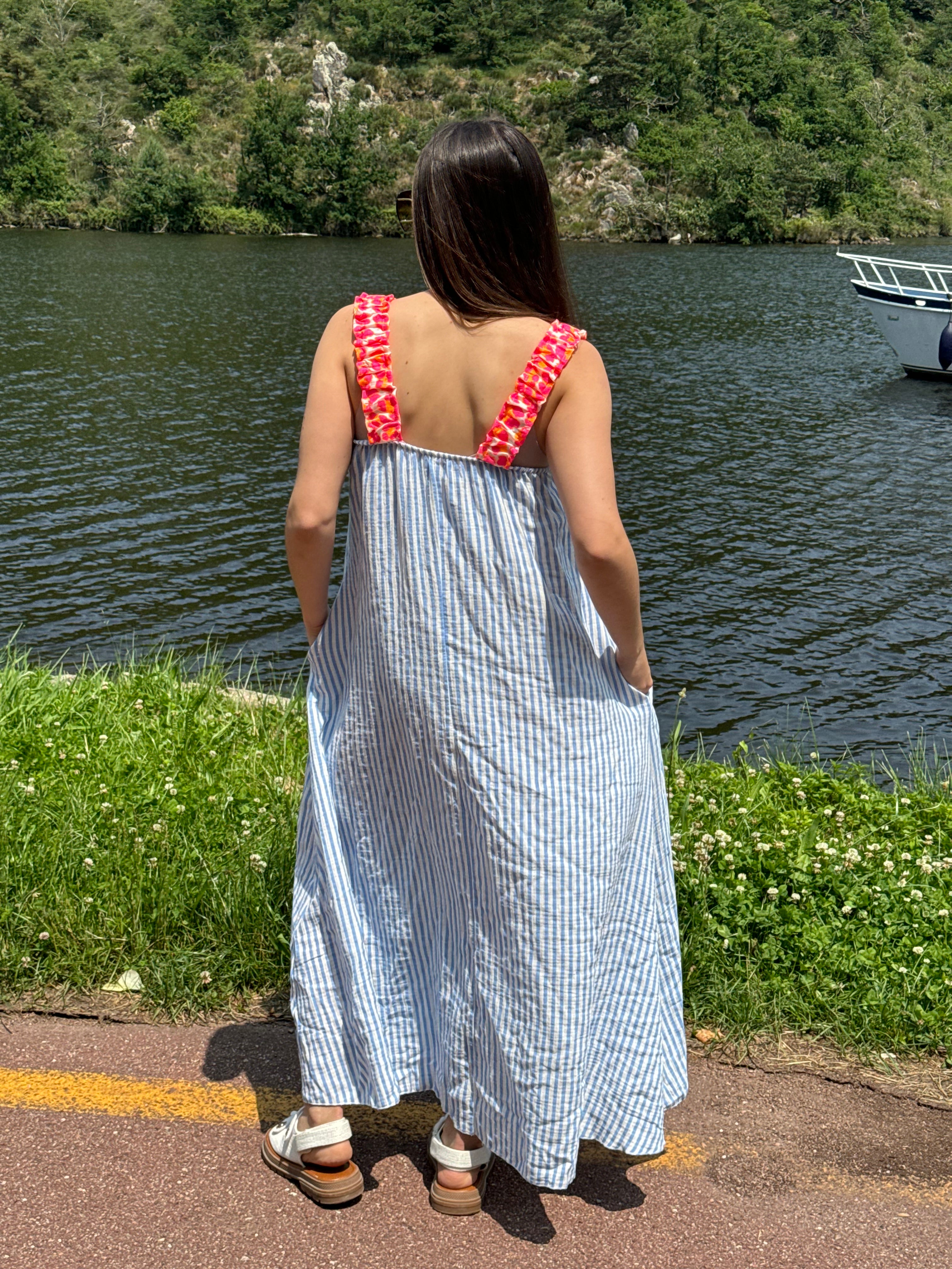 Robe | MALINA | Rayé rose