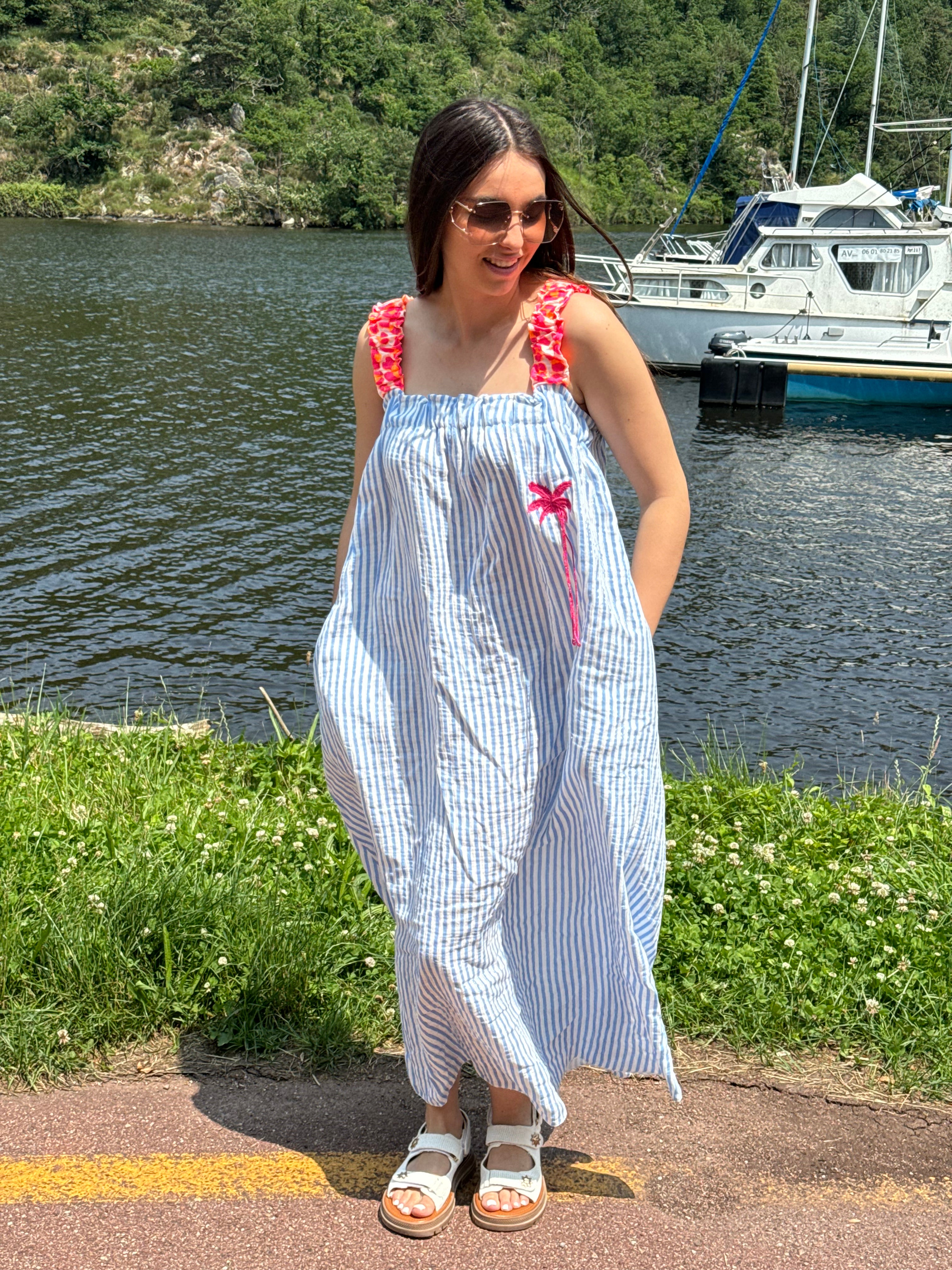 Robe | MALINA | Rayé rose