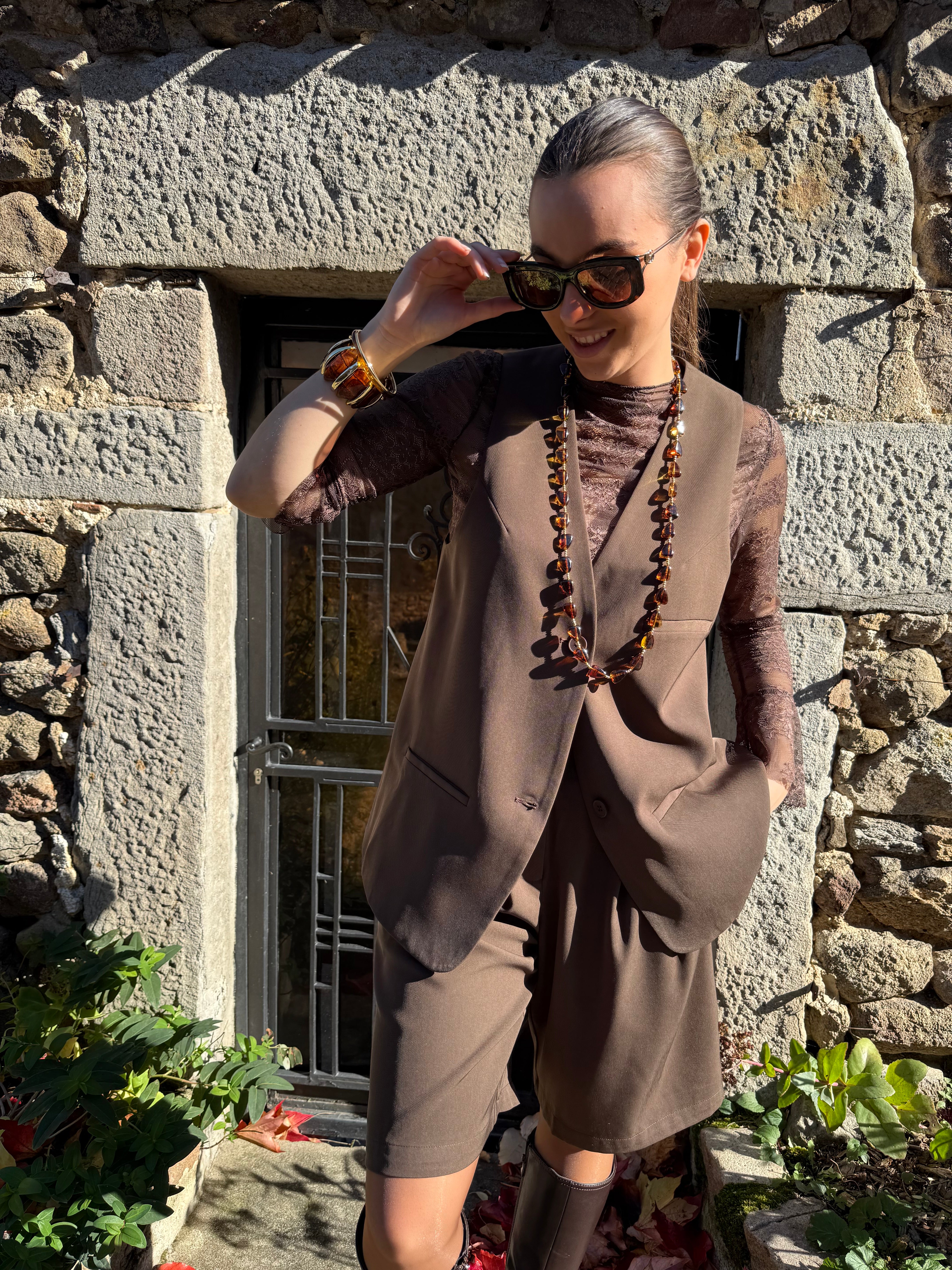 Gilet | ALBA | Chocolat