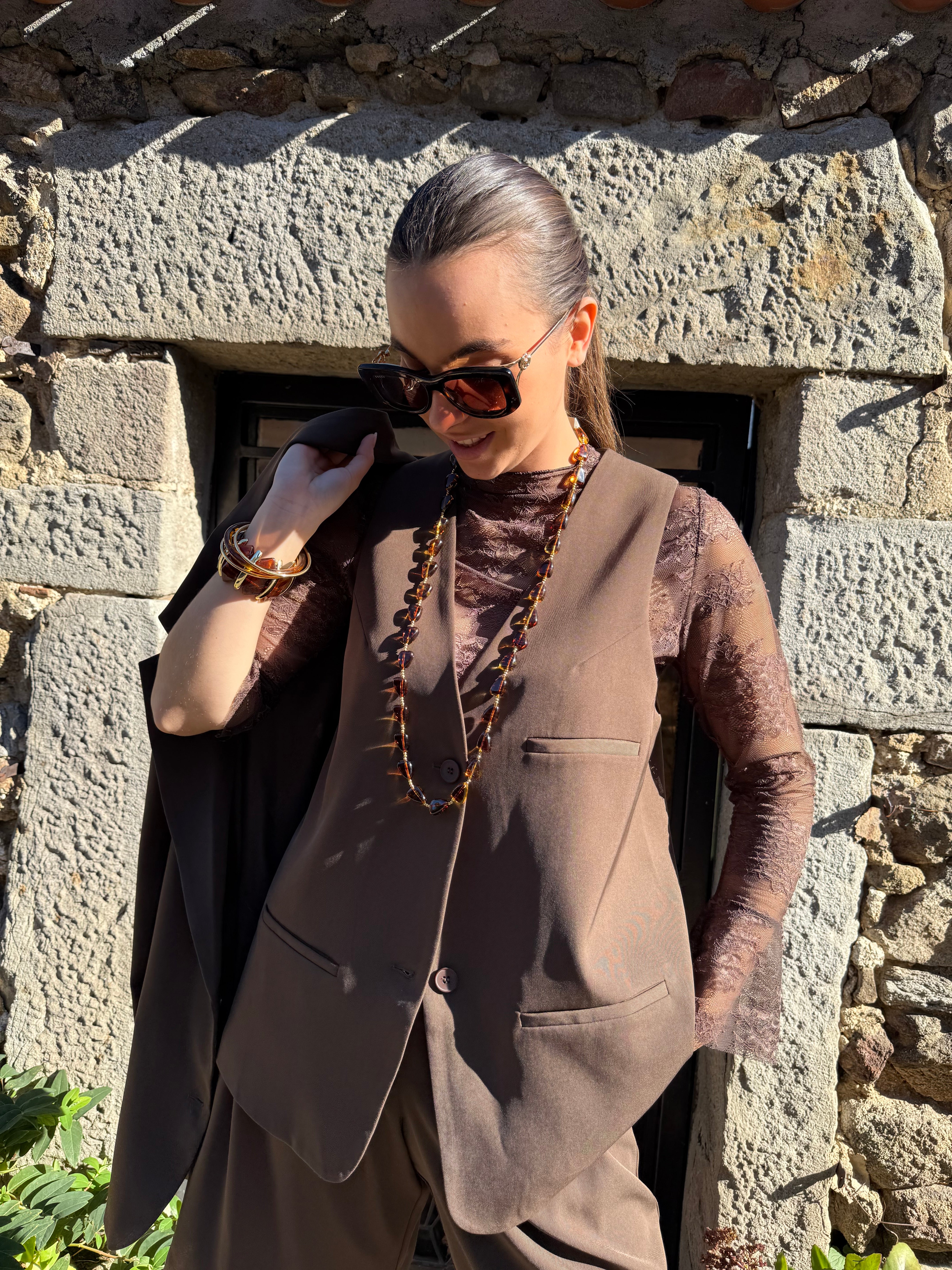 Gilet | ALBA | Chocolat