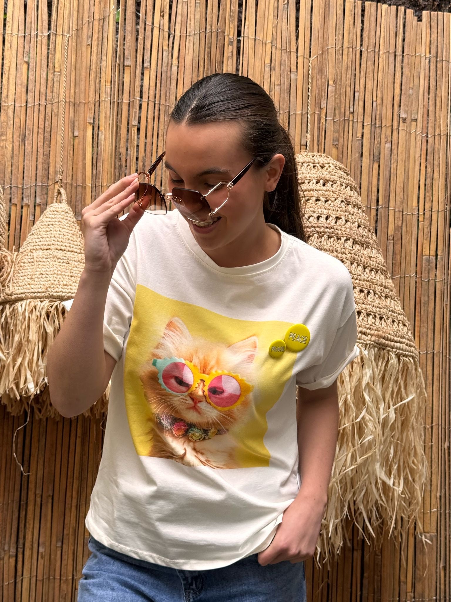 T-shirt | MIRAGE | Blanc Et Jaune