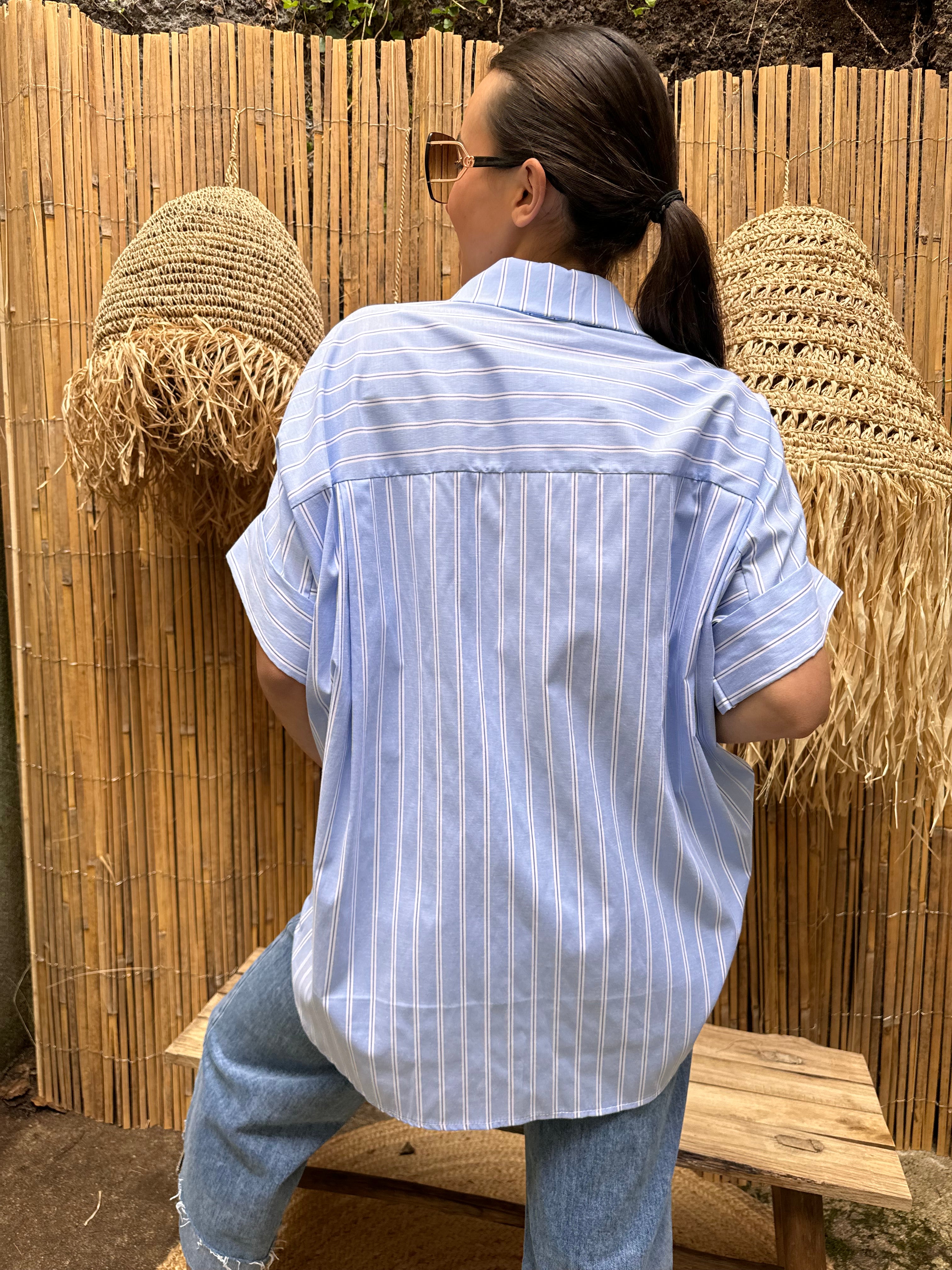 Chemise | LYENA | Strass Bleu Ciel