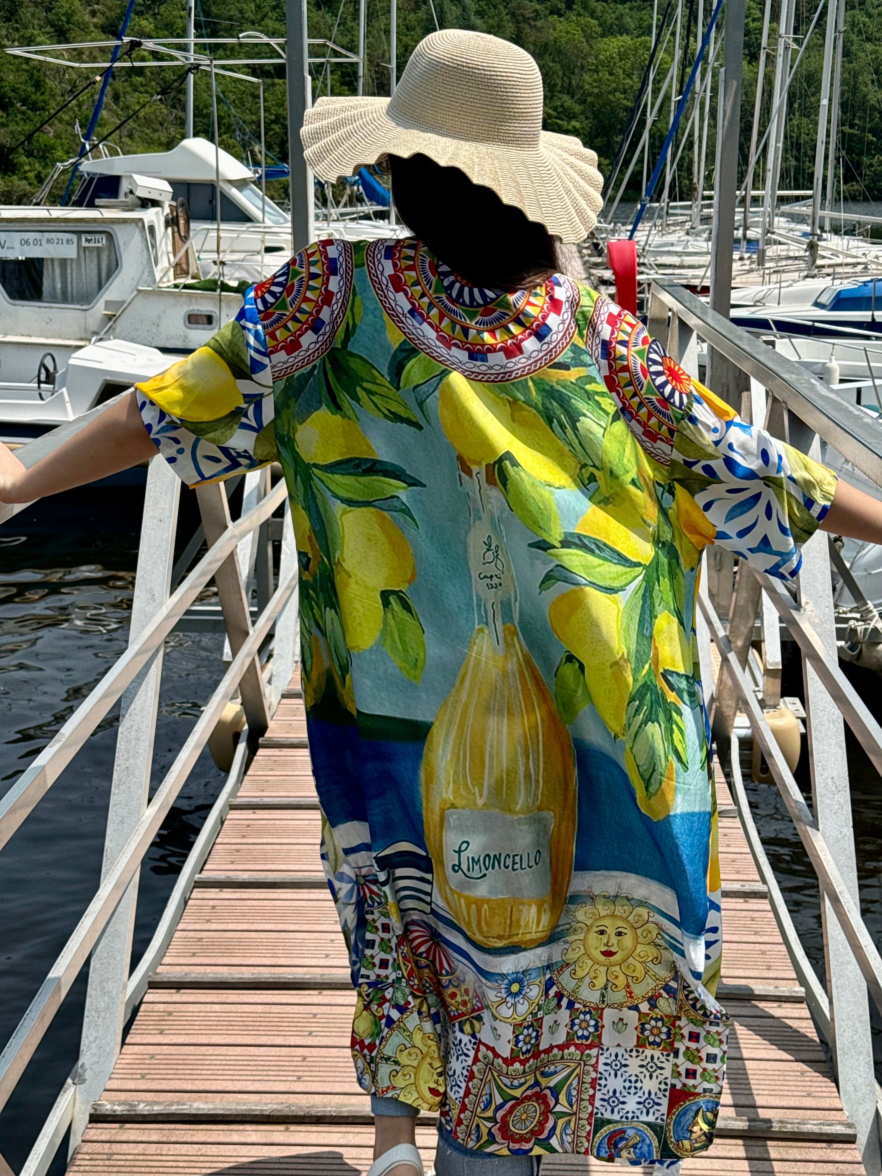 Kimono | LIMONETTA | Bleu Jaune