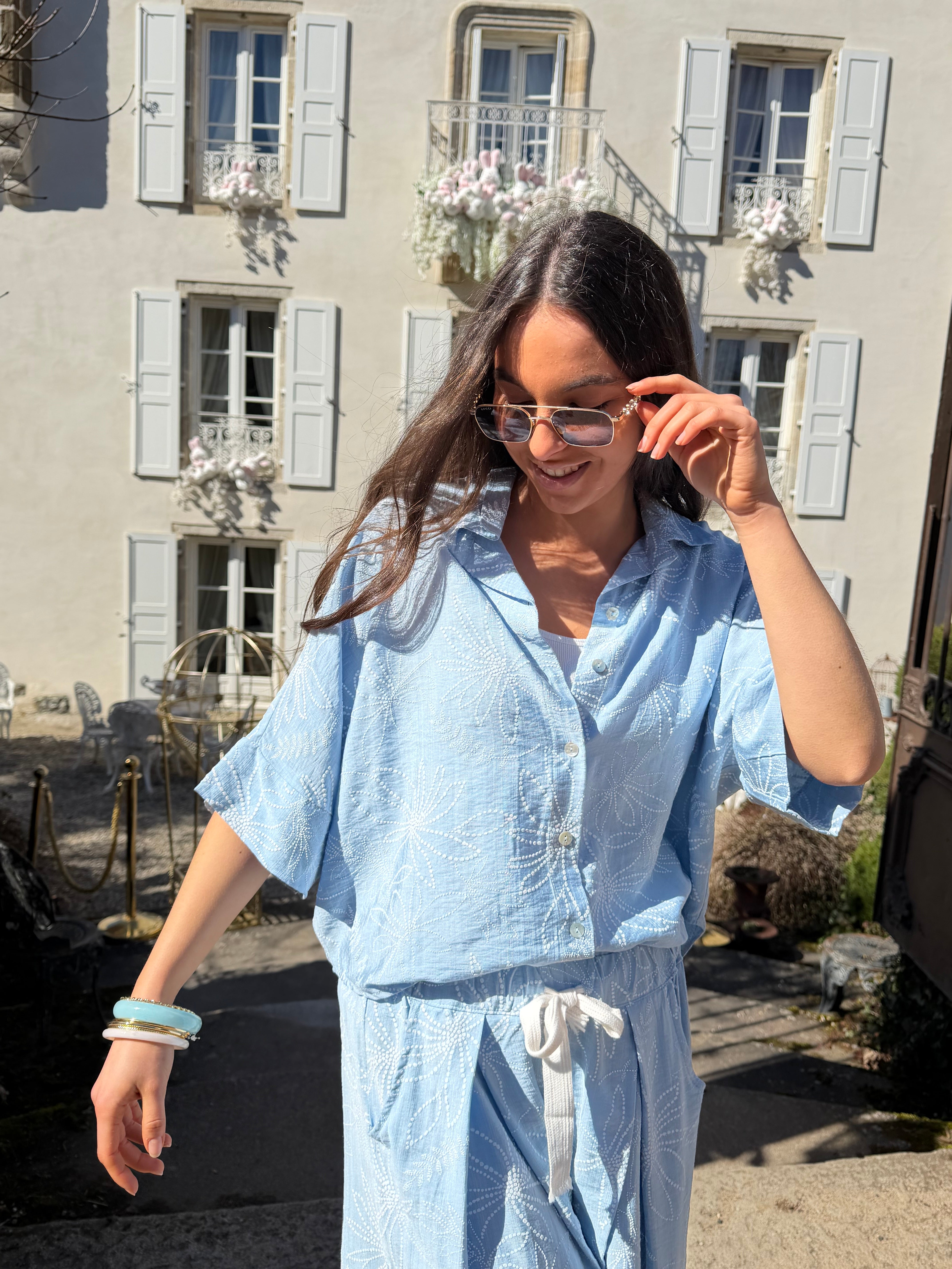 Blouse | OPALINE | Bleu ciel