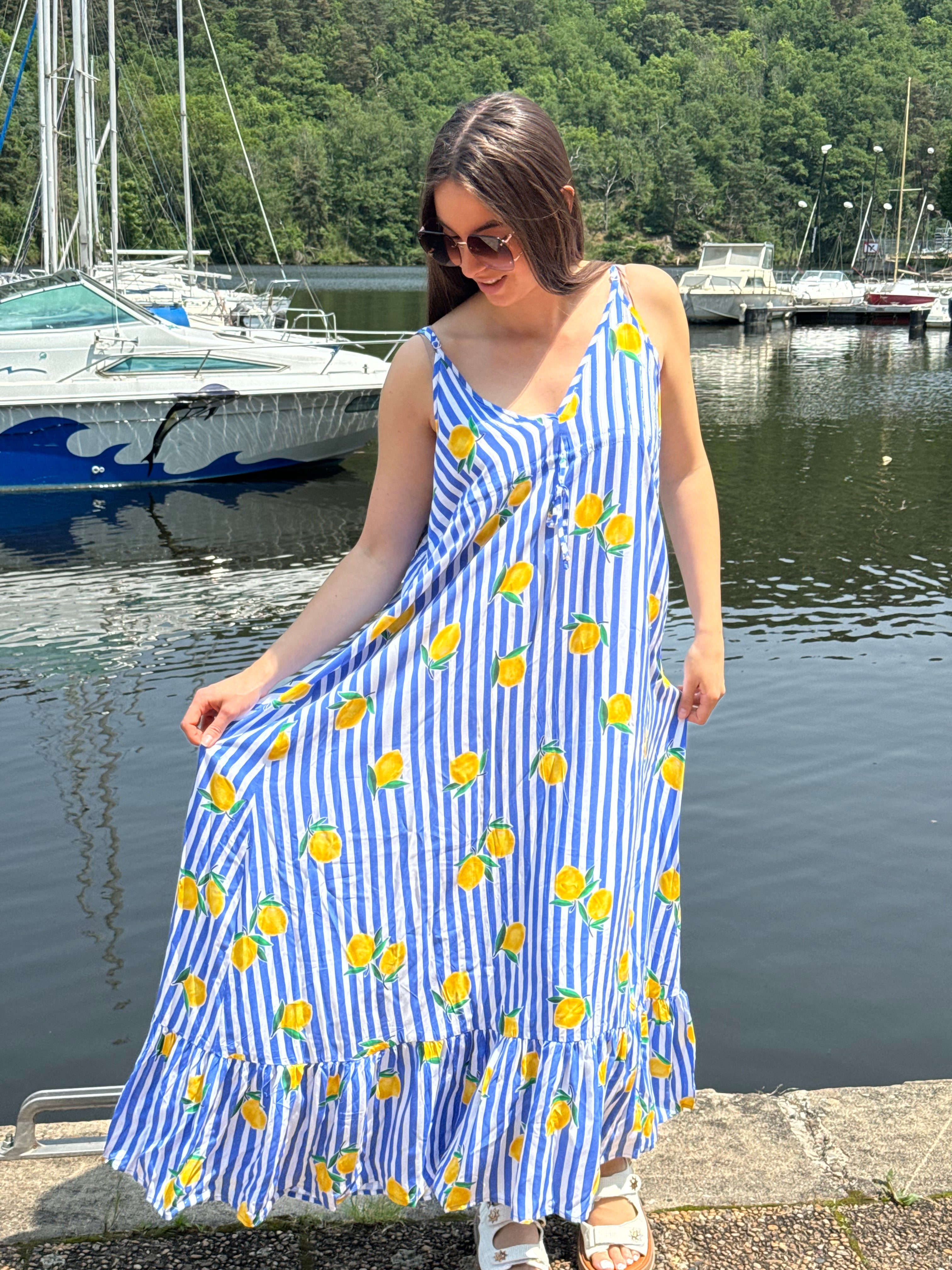 Robe | TALINA | Rayé bleu