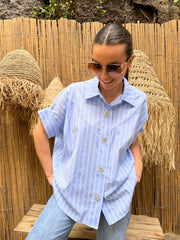 Chemise | LYENA | Strass Bleu Ciel