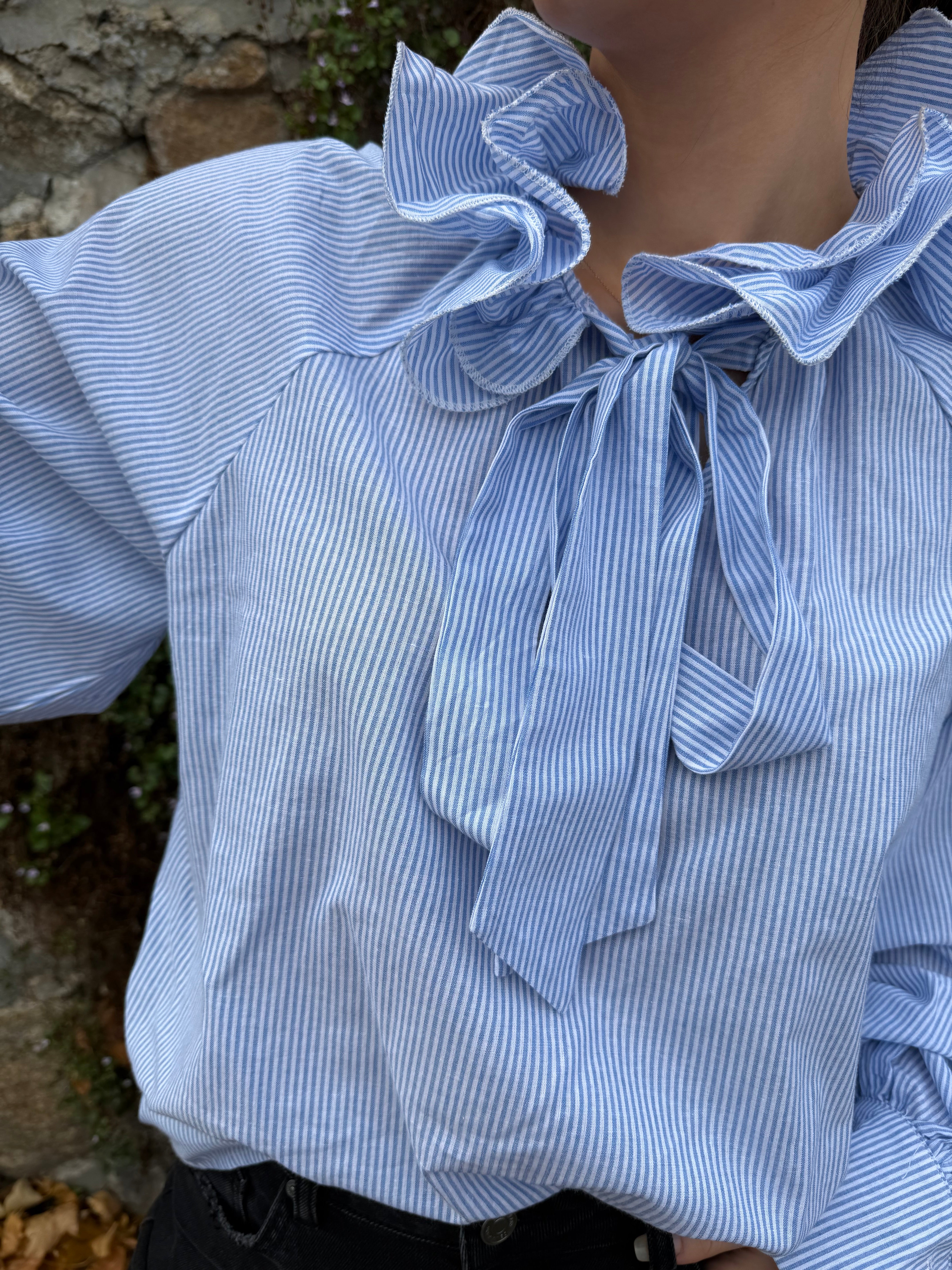 Blouse / LYRISA / Bleu Blanc