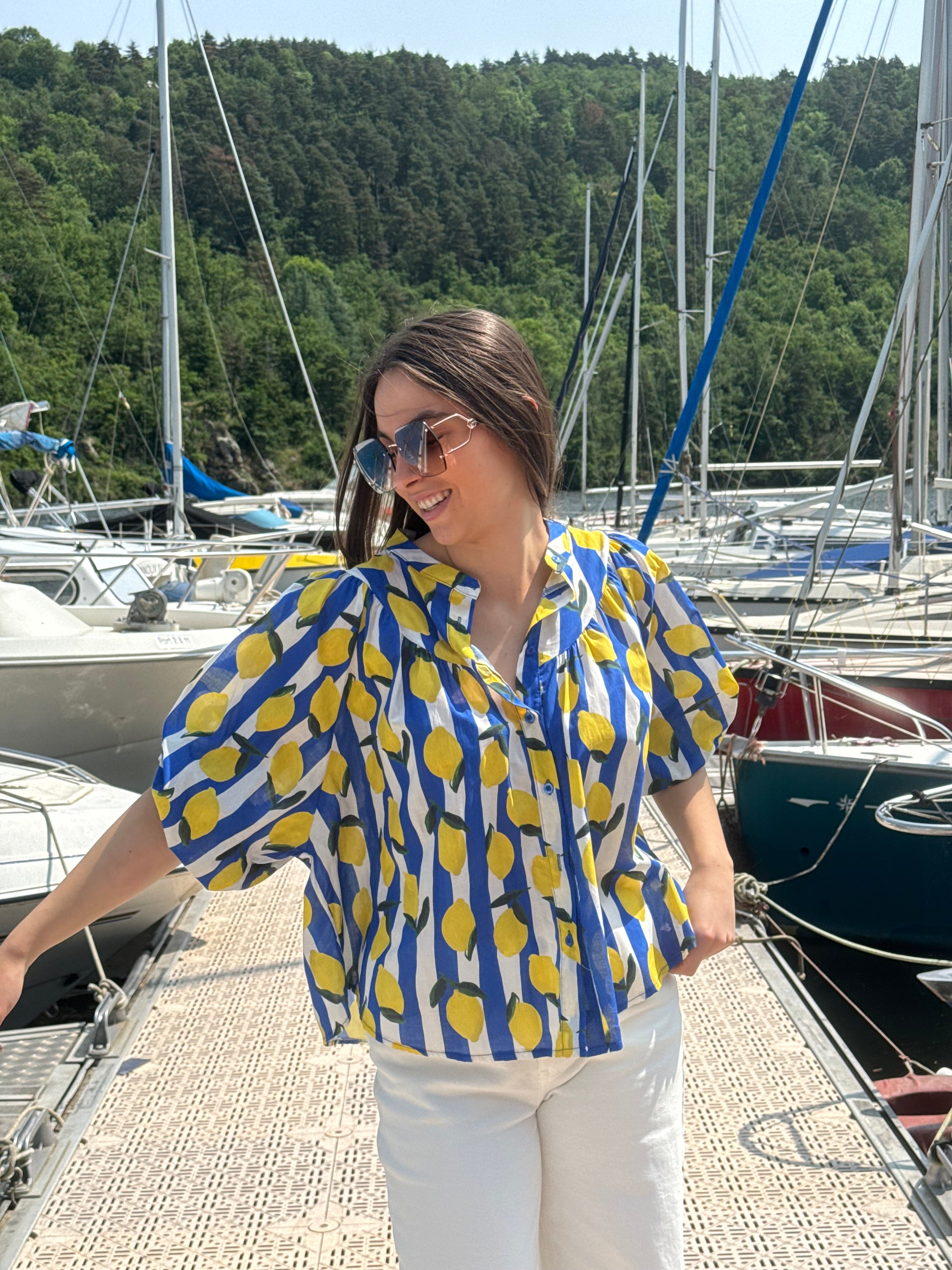 Chemise | MAONA | Jaune fluo Marine