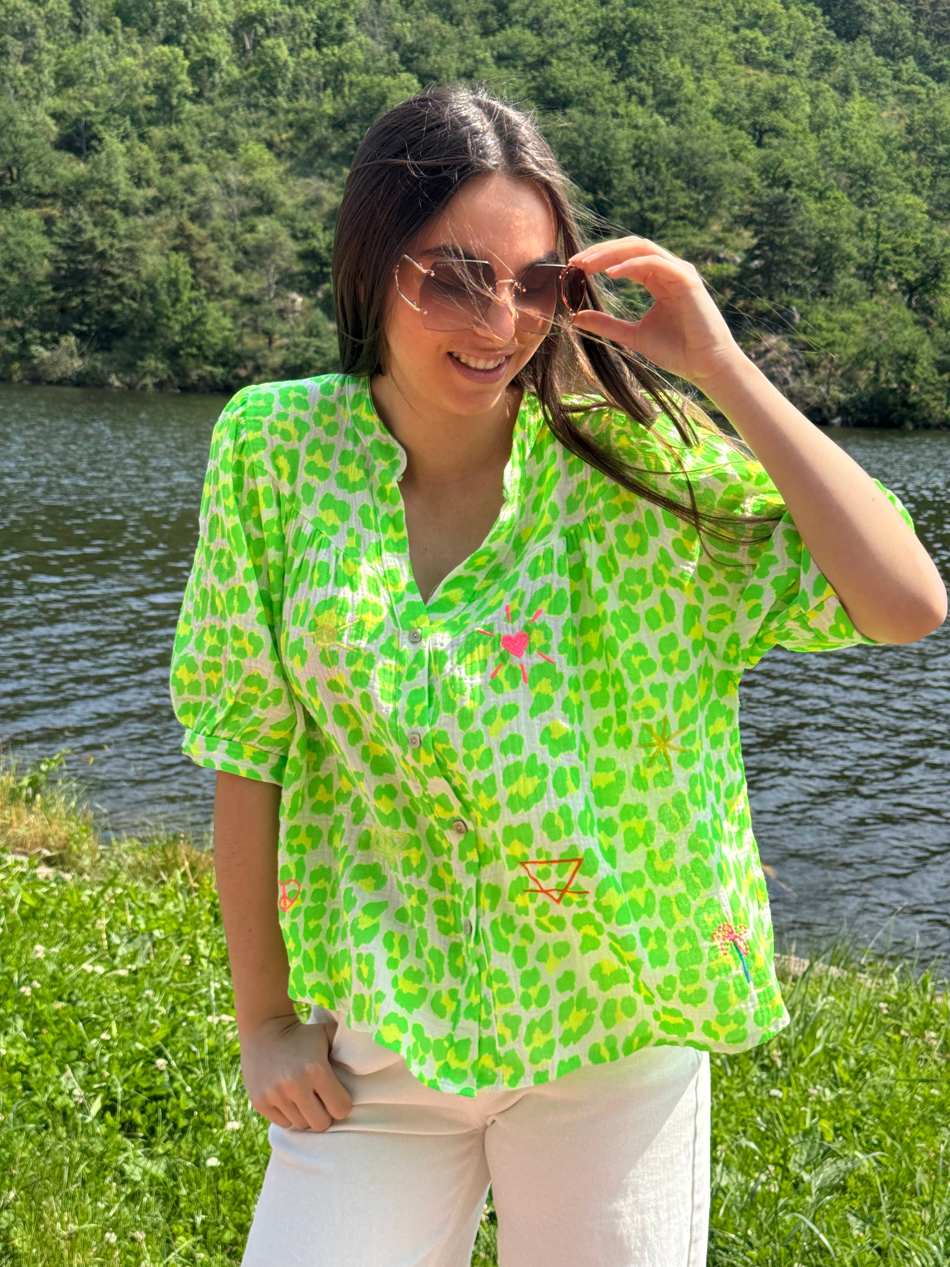 Chemise | OLÉA | Vert Léopard