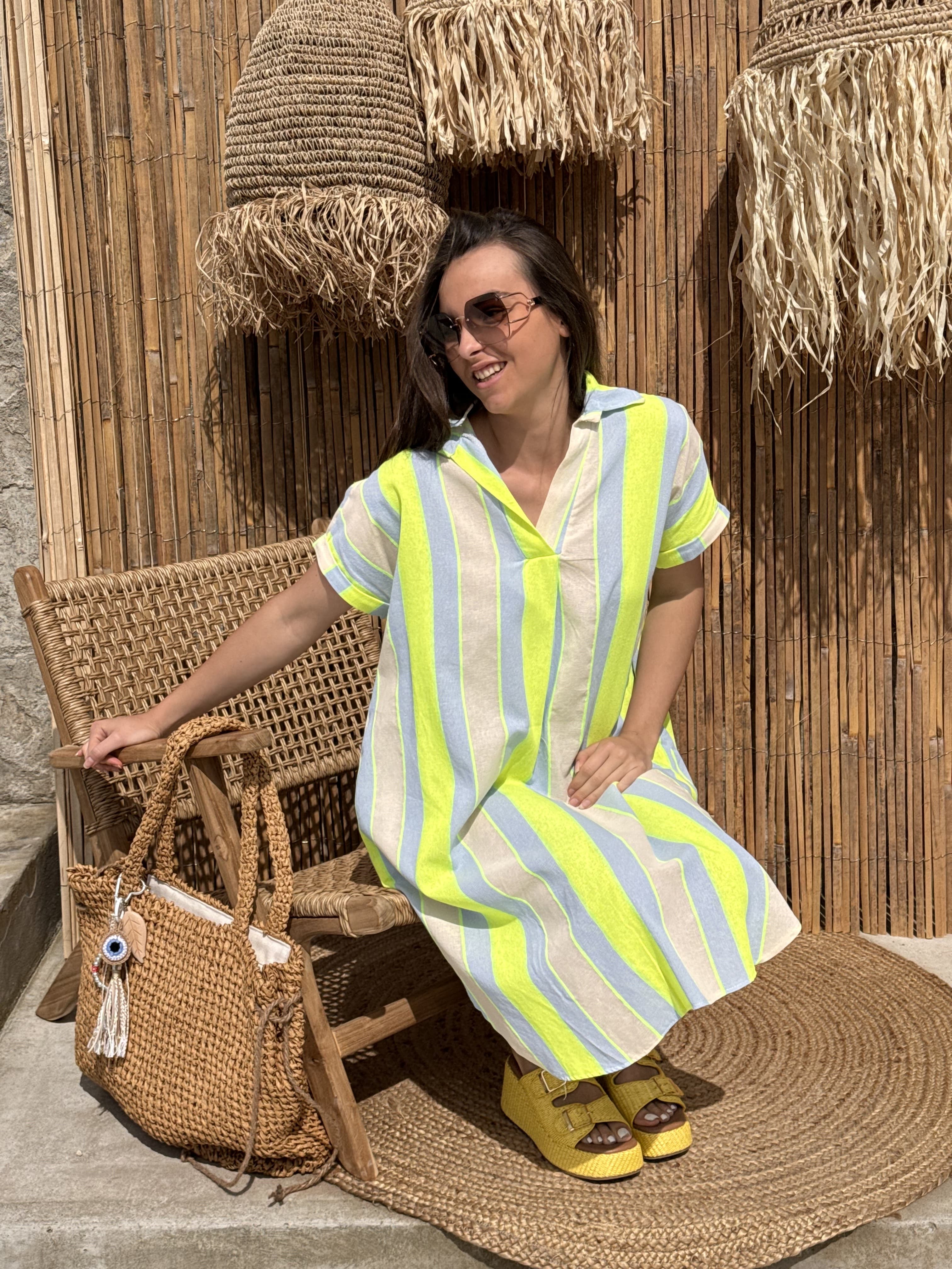 Robe | LUMA | Bleu Et Jaune