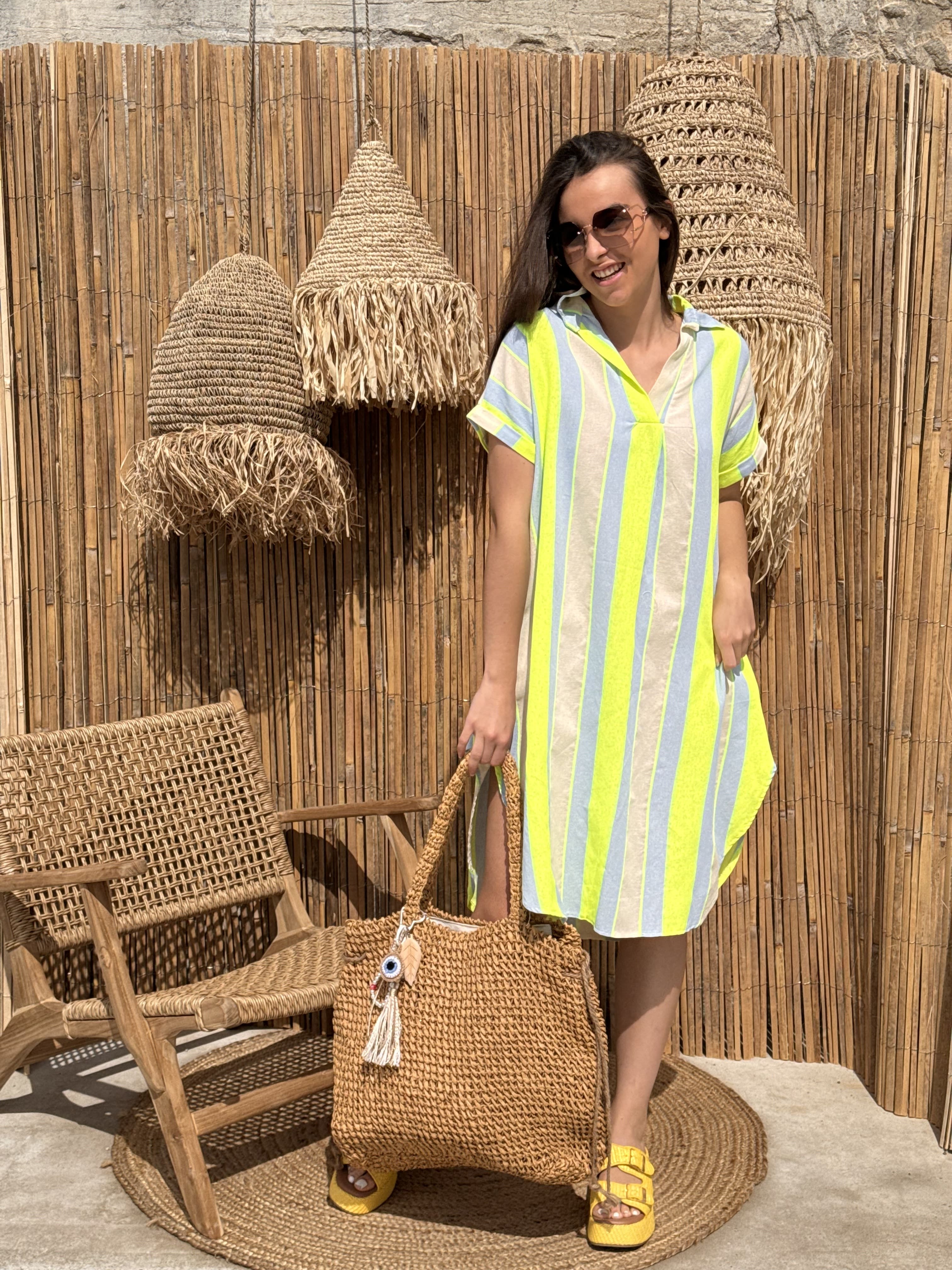 Robe | LUMA | Bleu Et Jaune