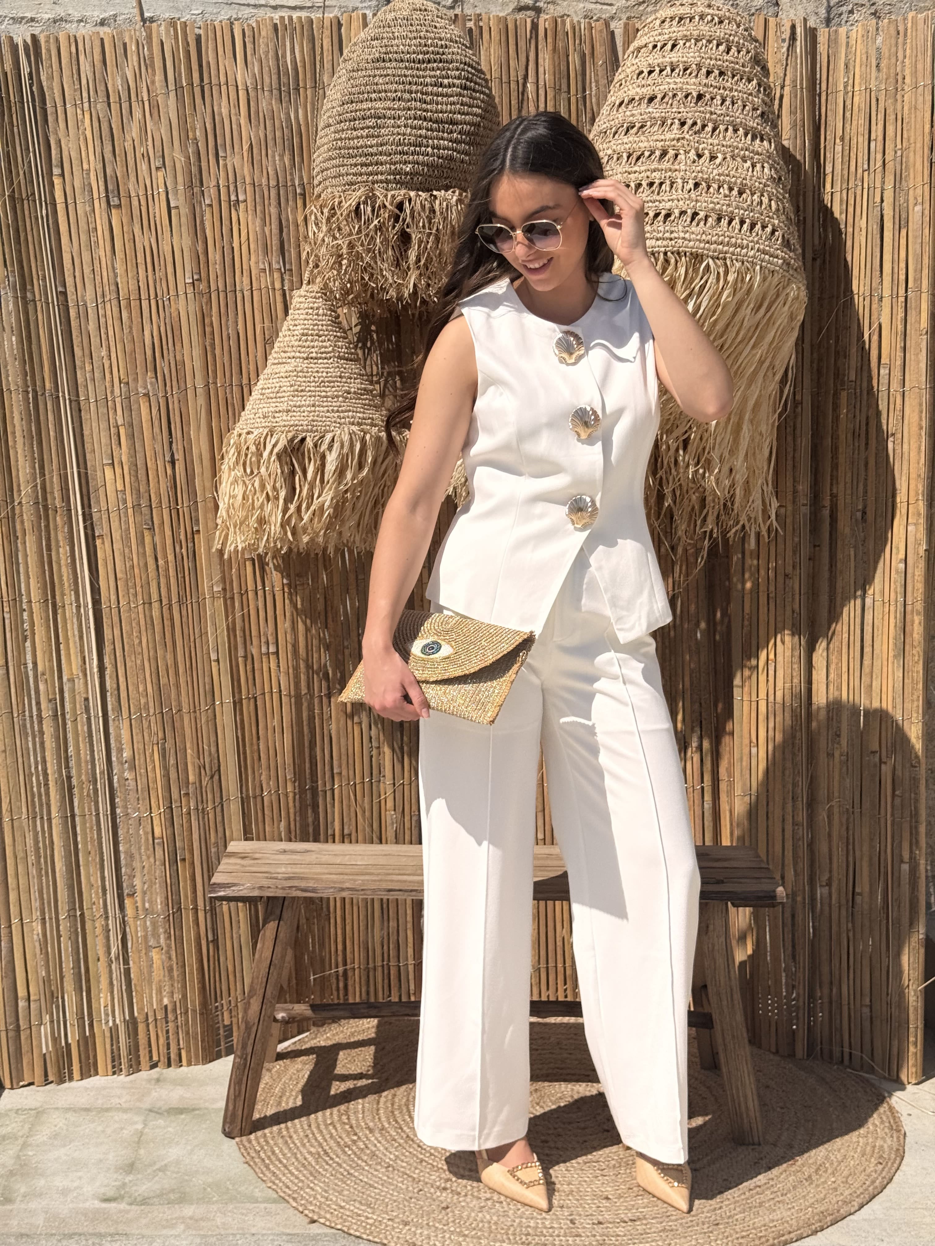 Gilet | ELEA | Blanc Dorés
