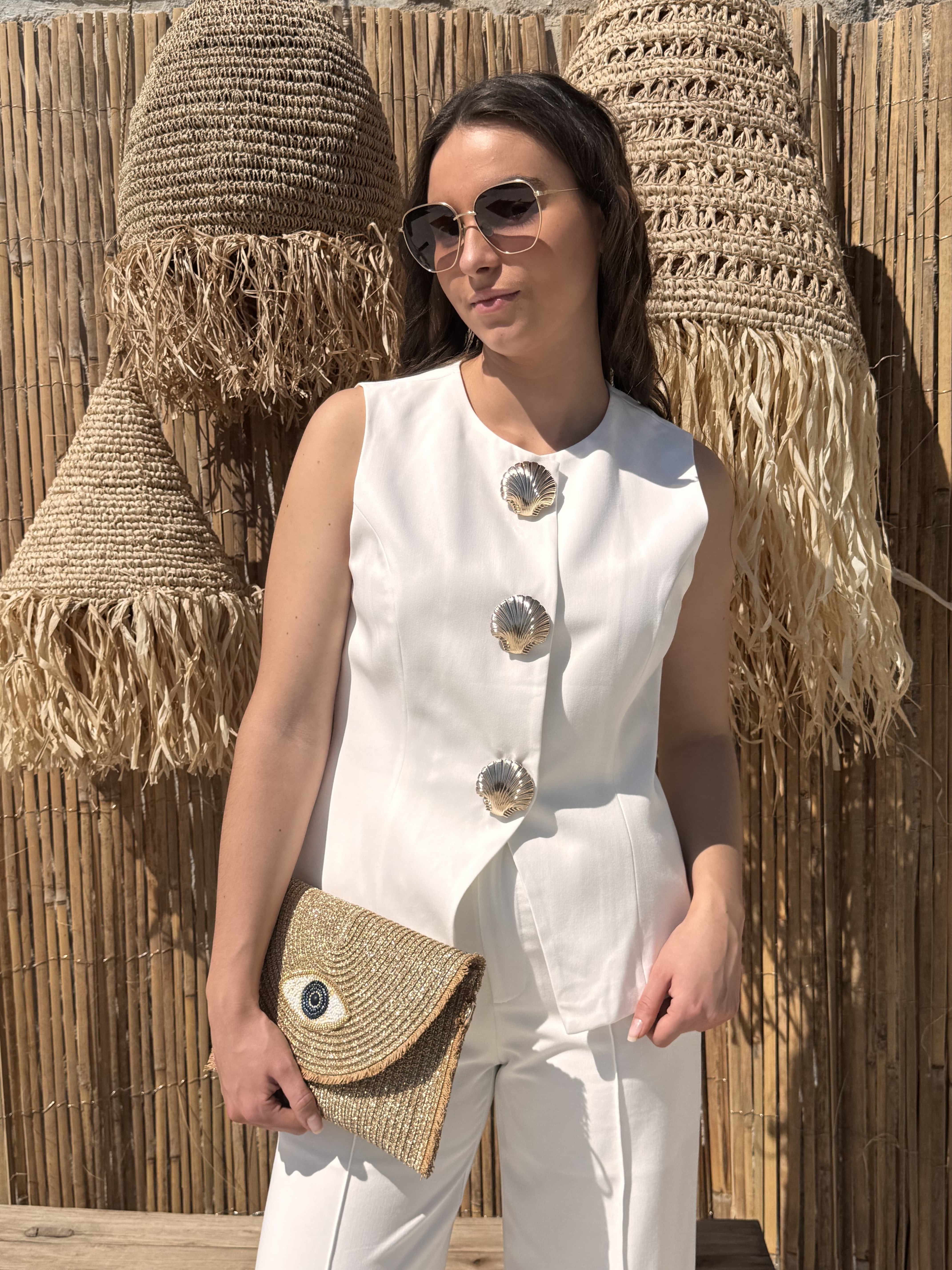 Gilet | ELEA | Blanc Dorés