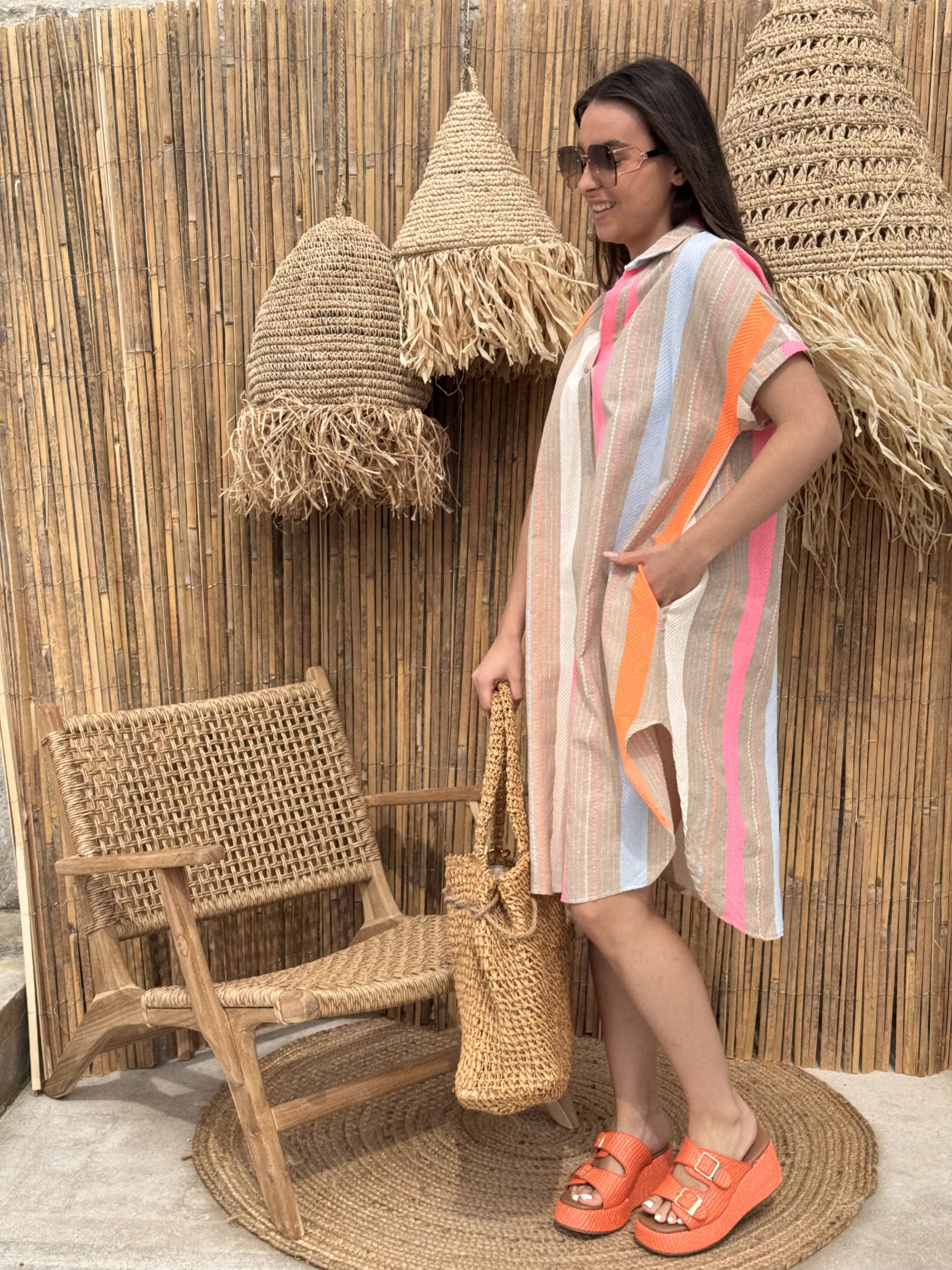 Robe | LUMA | Orange Et Rose