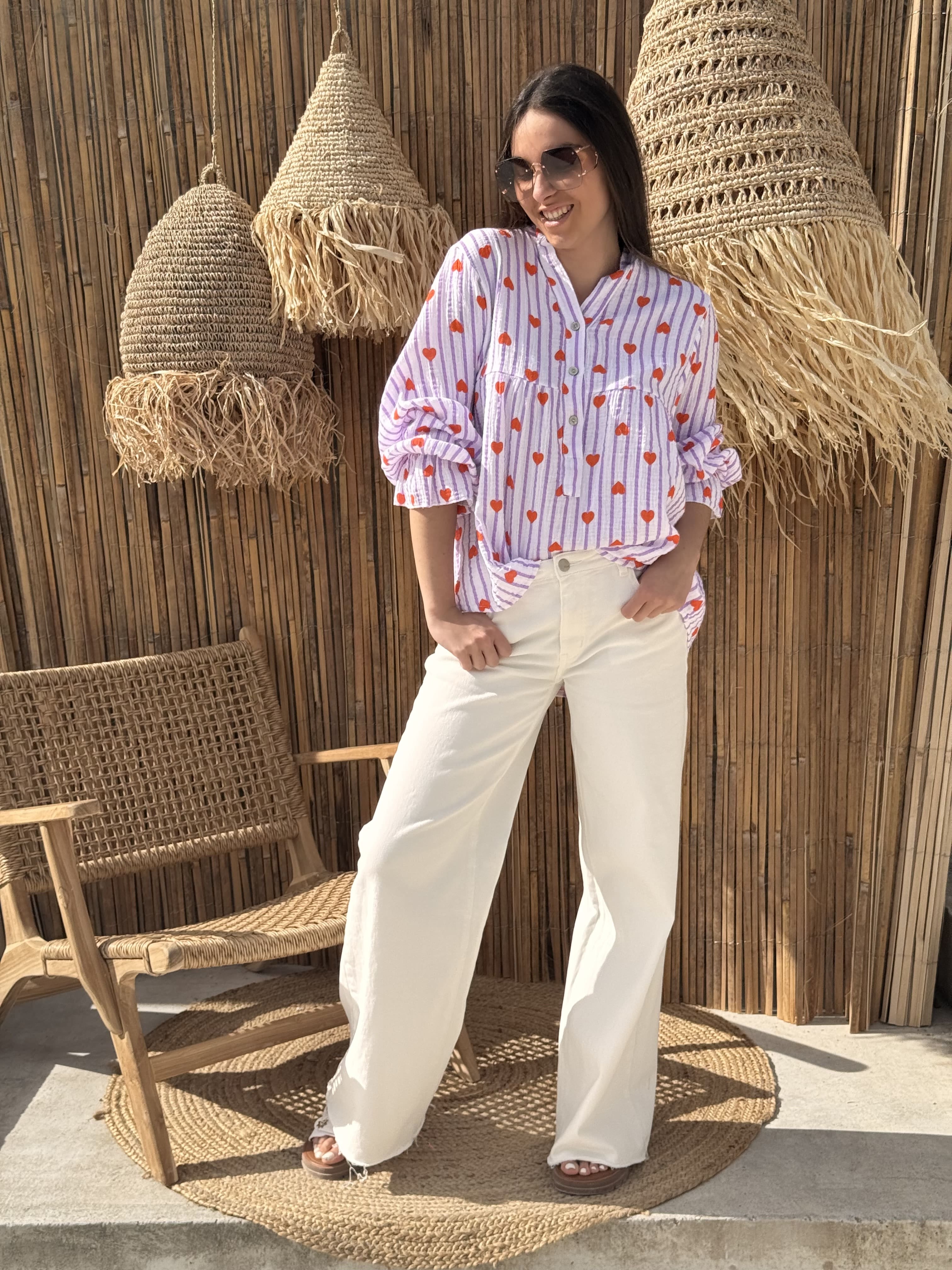 Blouse | SOLEA | Violette Et Blanche